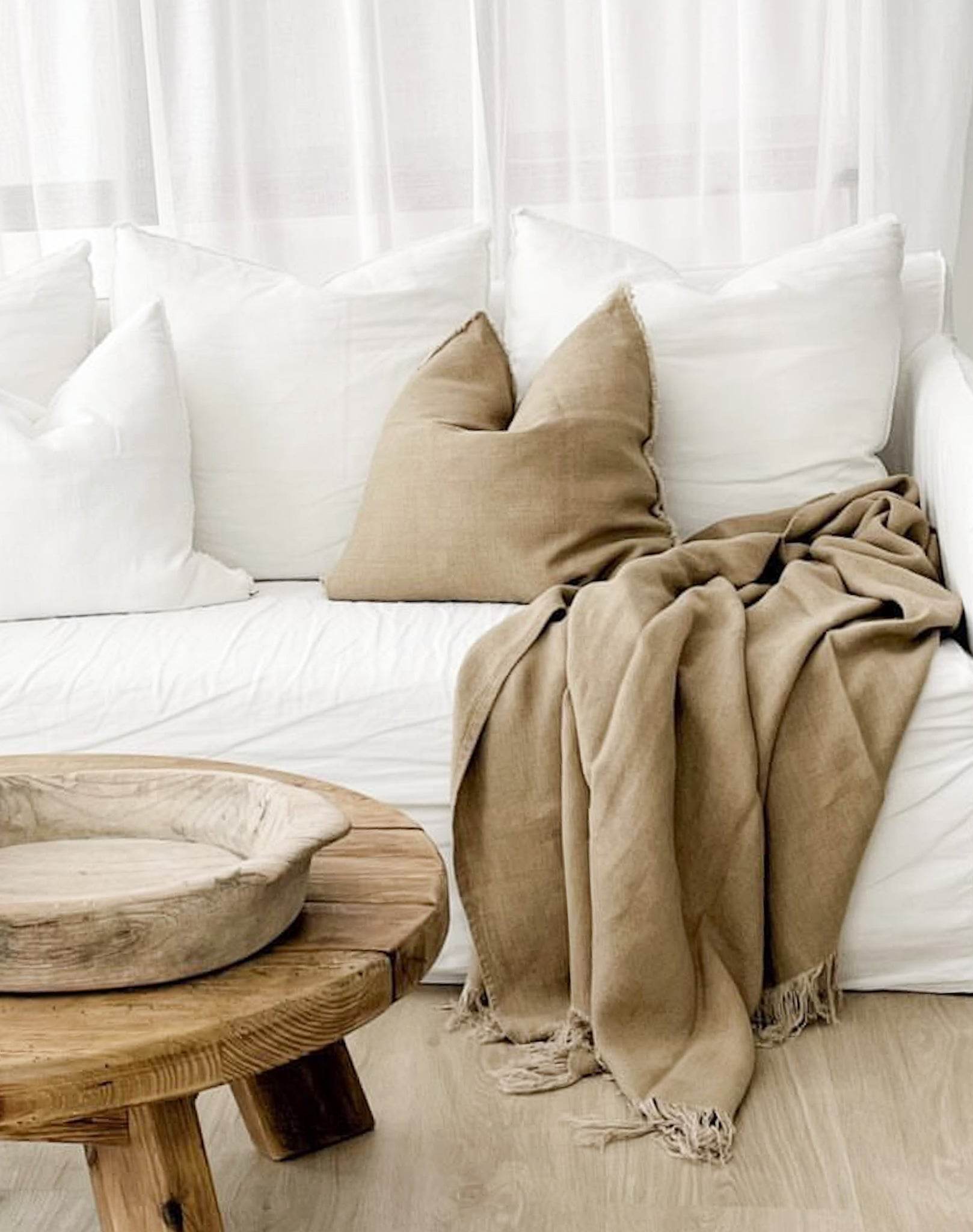 Aspire Stonewashed Linen Throw - Tobacco - Wander & Wild Home