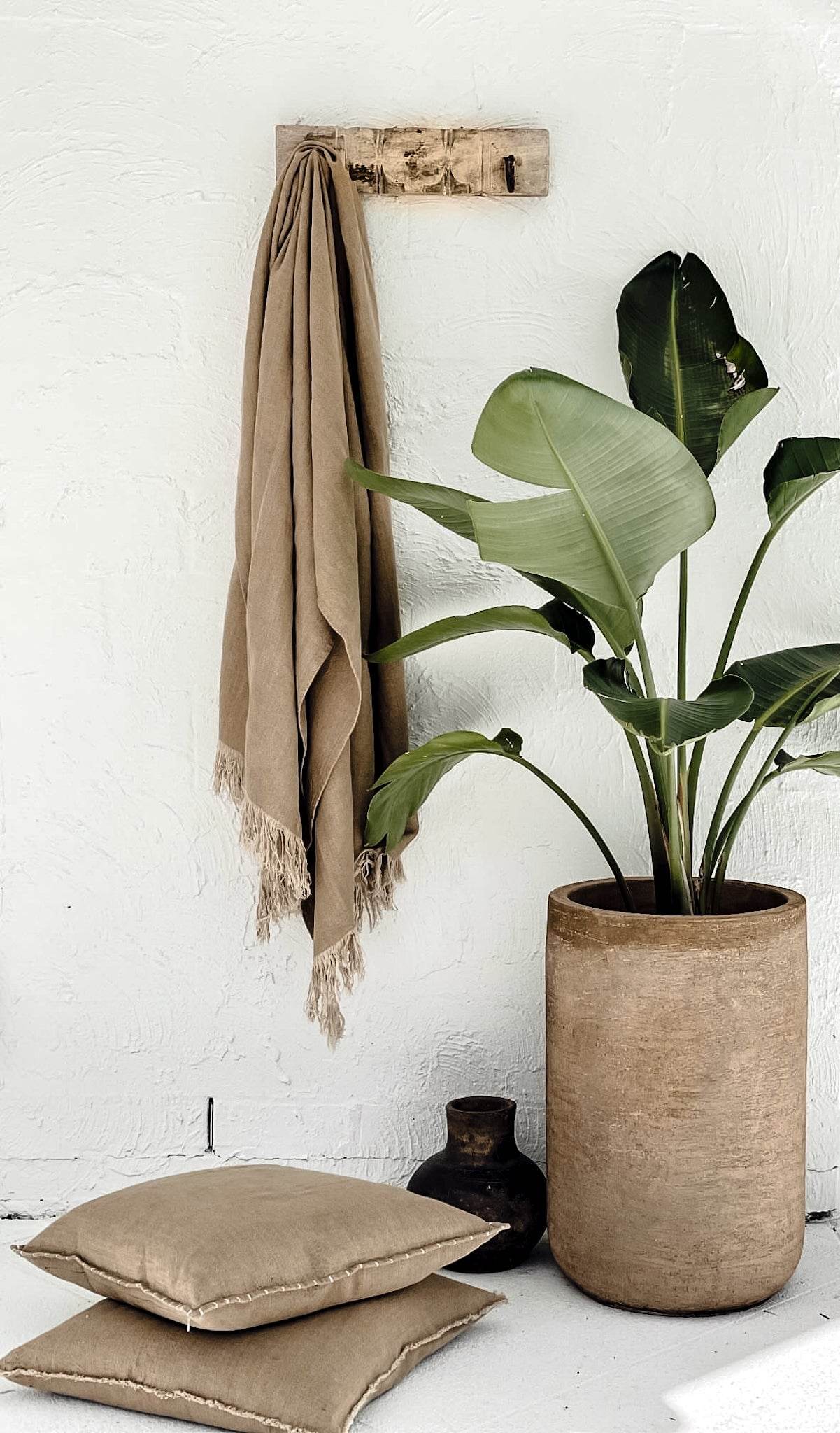 Aspire Stonewashed Linen Throw - Tobacco - Wander & Wild Home