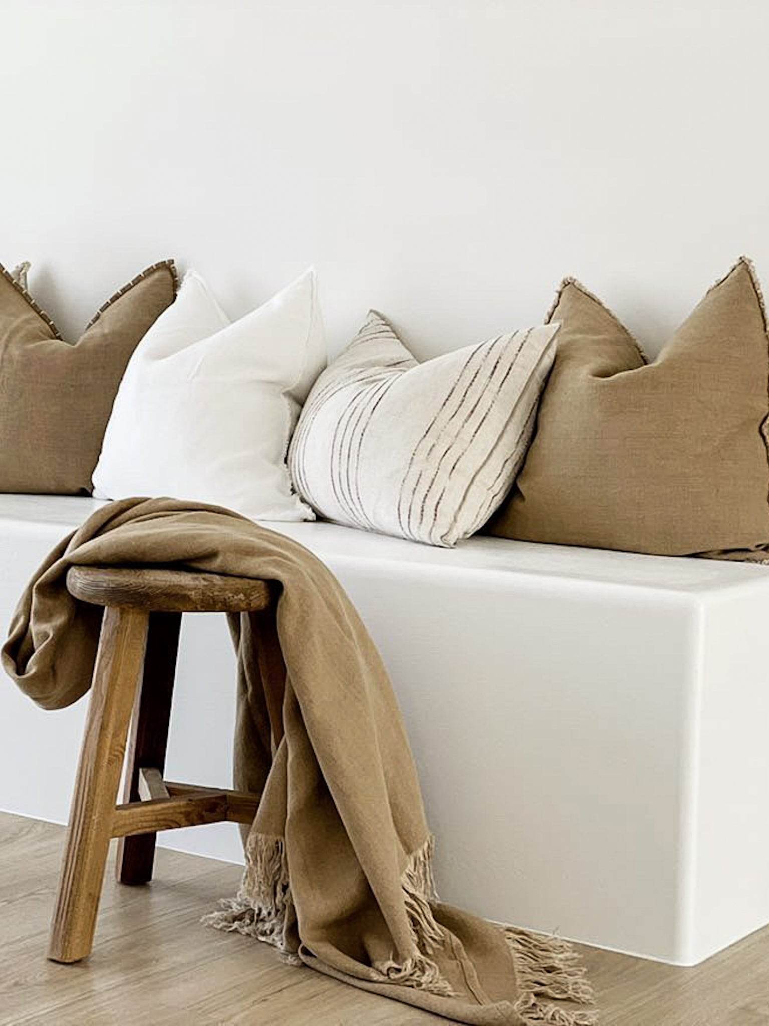 Aspire Stonewashed Linen Throw - Tobacco - Wander & Wild Home