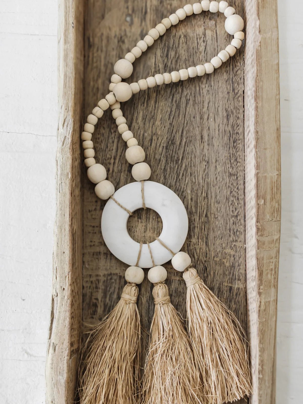 Ayu Marble Raffia Tassel Garland - Wander & Wild Home