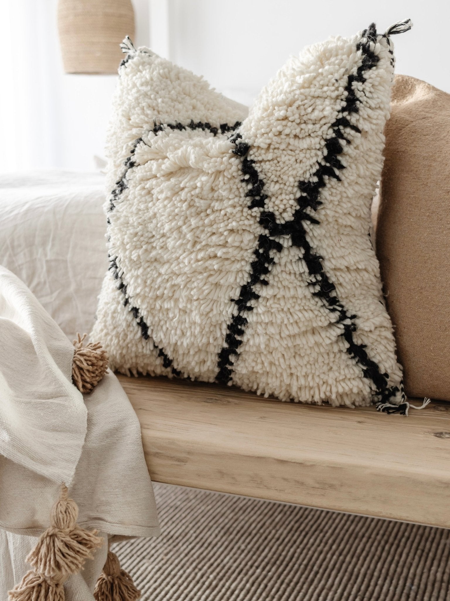 Beni Ourain High pile Wool Cushion Cover - Wander & Wild Home