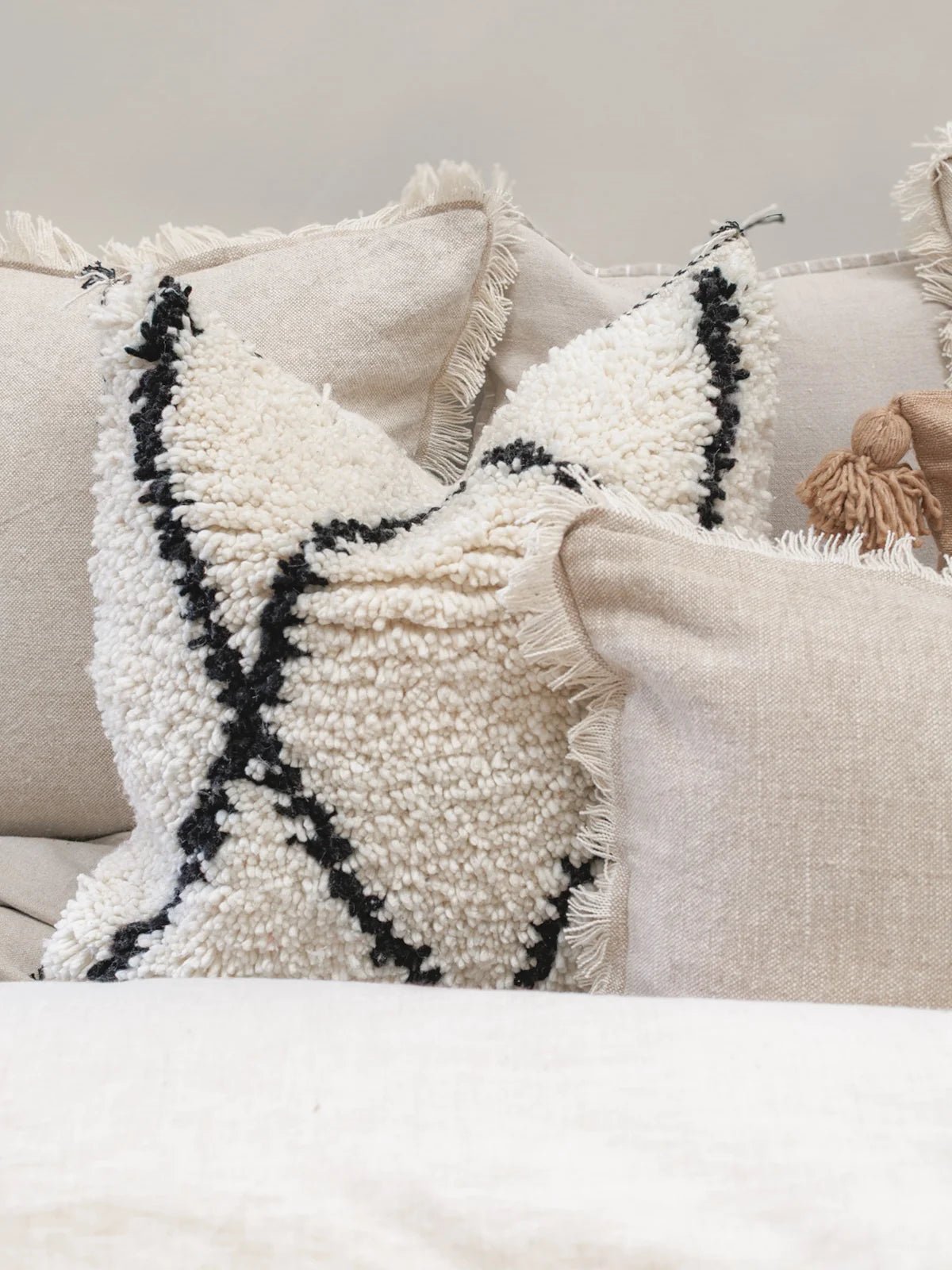 Beni Ourain High pile Wool Cushion Cover - Wander & Wild Home