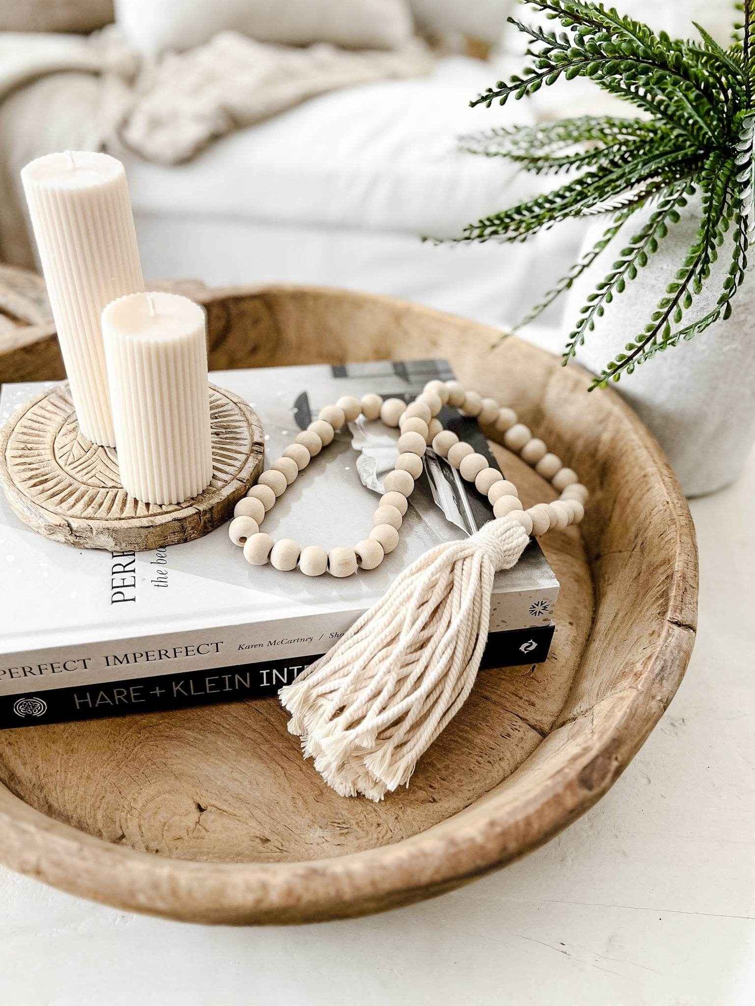 Davy Timber Bead Tassel -Natural