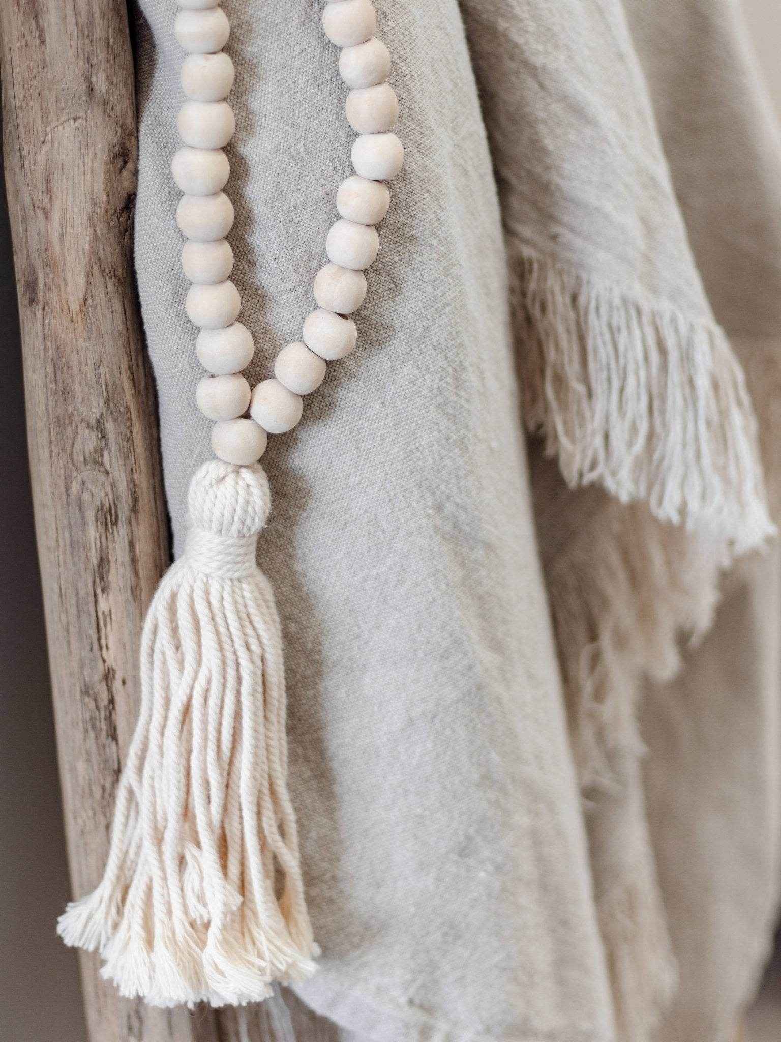 Davy Timber Bead Tassel -Natural
