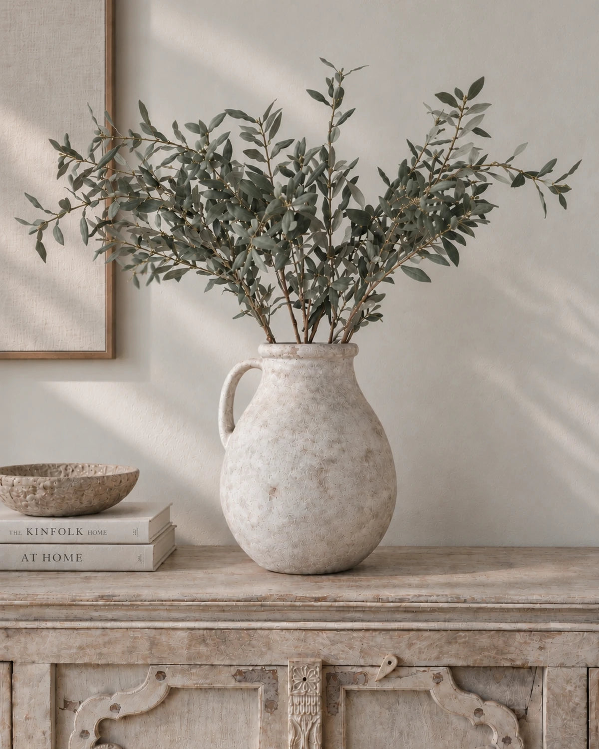 Faux Olive Leaf Spray | Grey Green 110cm