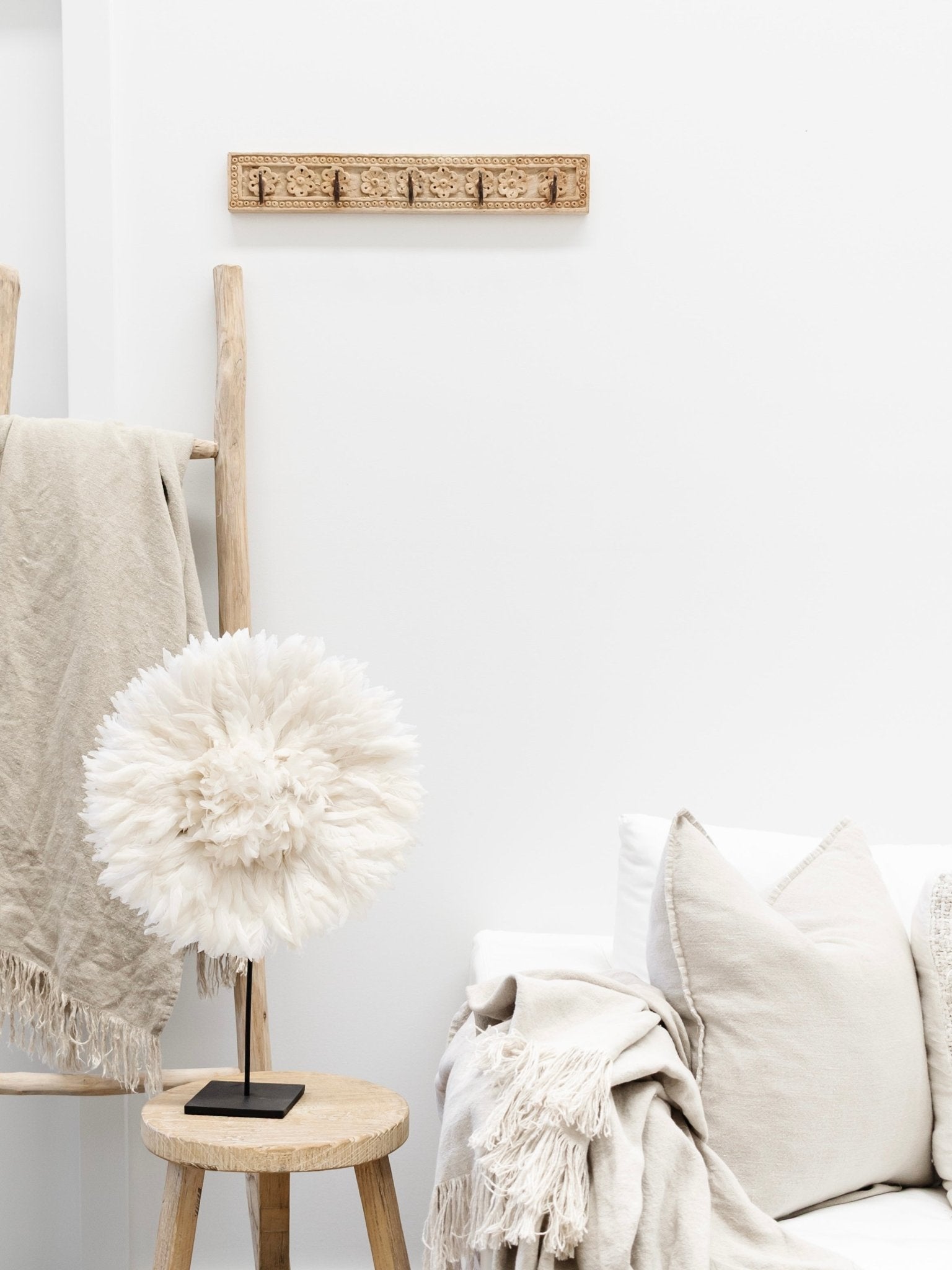 Indian Carved 5 Hook Panel - Wander & Wild Home