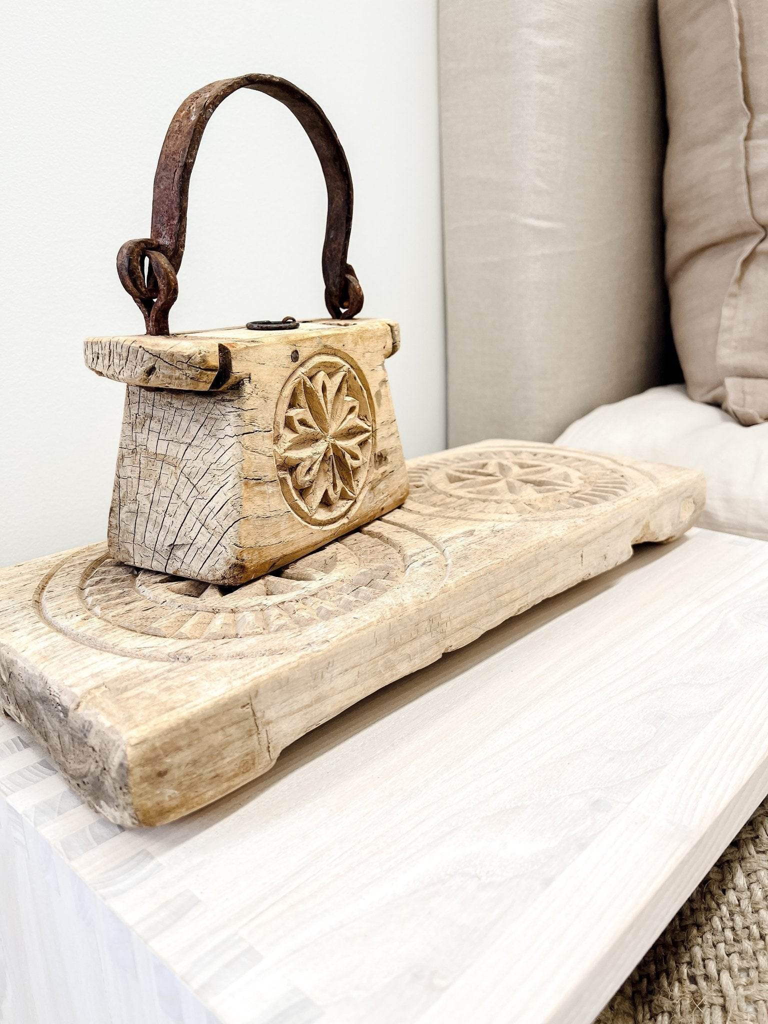 Indian Carved Bajot Board - Wander & Wild Home