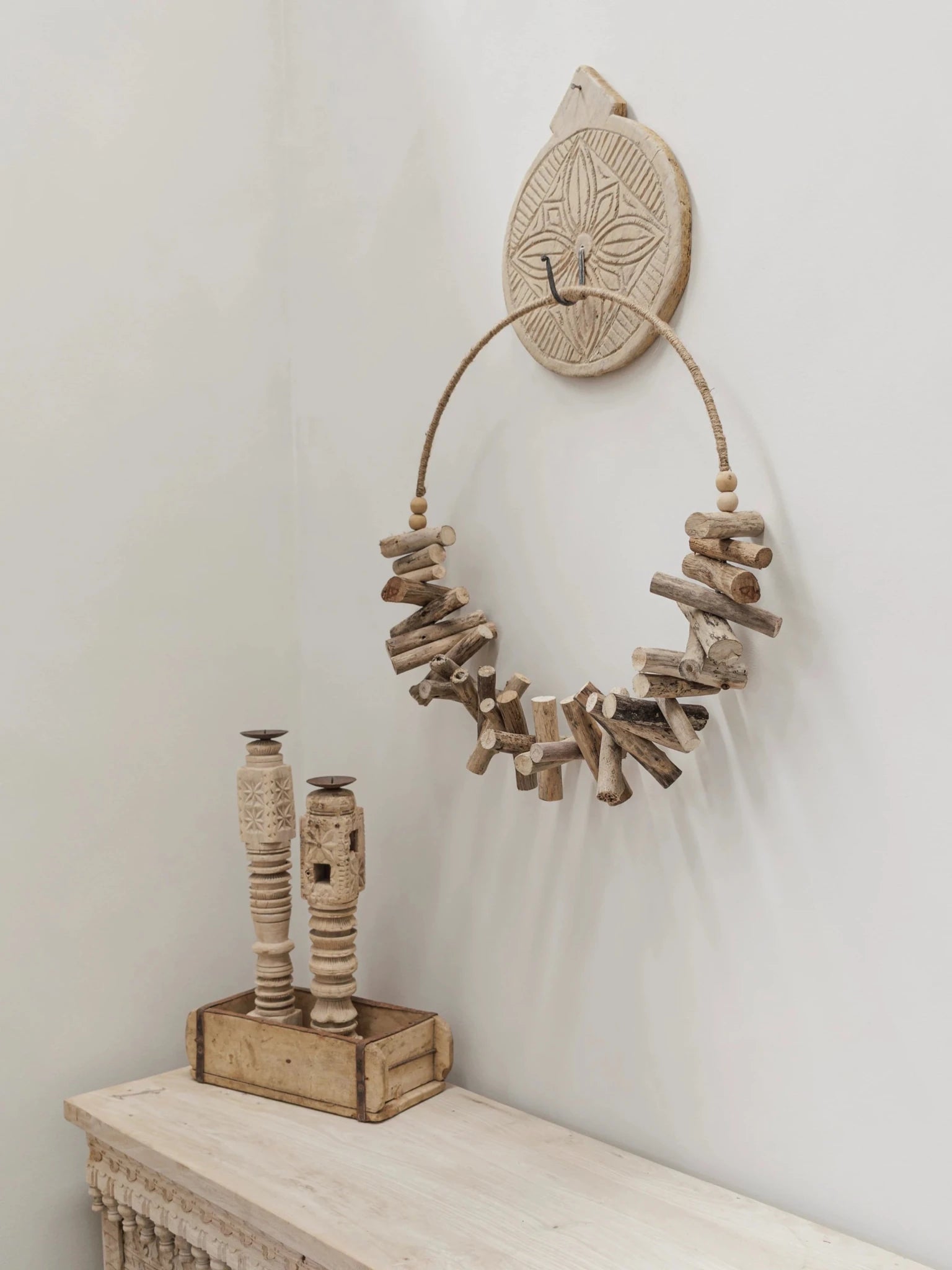 Indian Carved Single Statement Wall Hook - Large - Wander & Wild Home