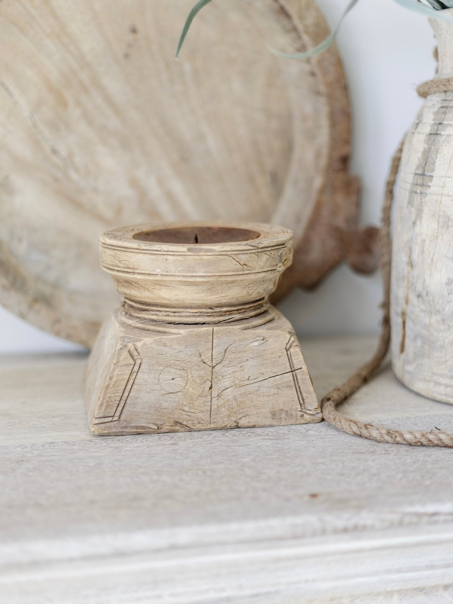 Indian Seeder Candle Stand - Square base - Wander & Wild Home