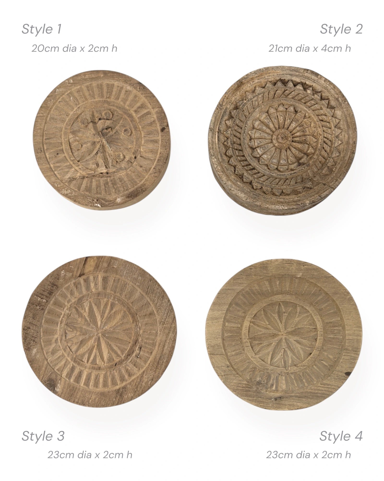 Indian Vintage Chapati Plate - Carved - Wander & Wild Home