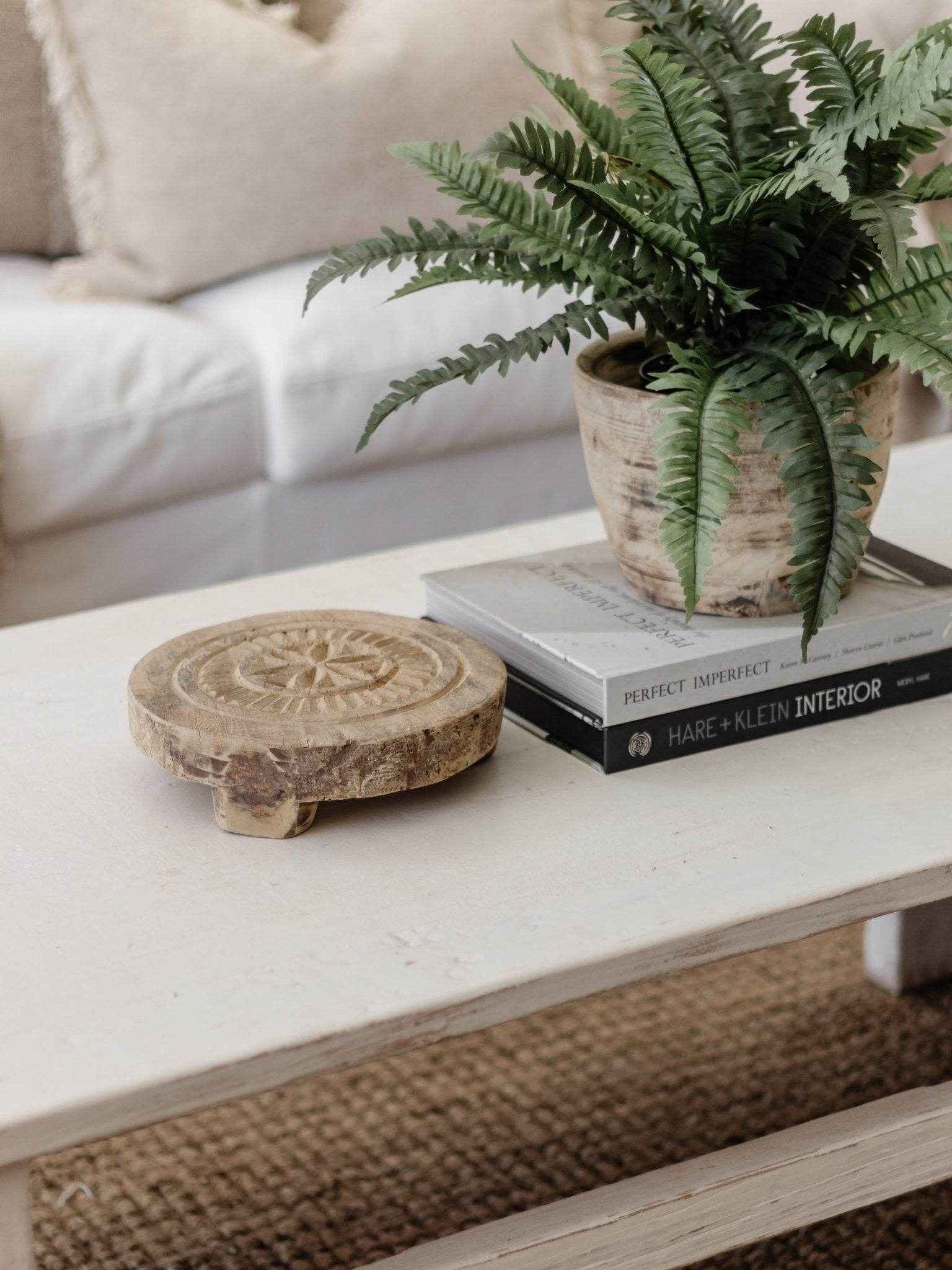 Indian Vintage Chapati Plate -Carved