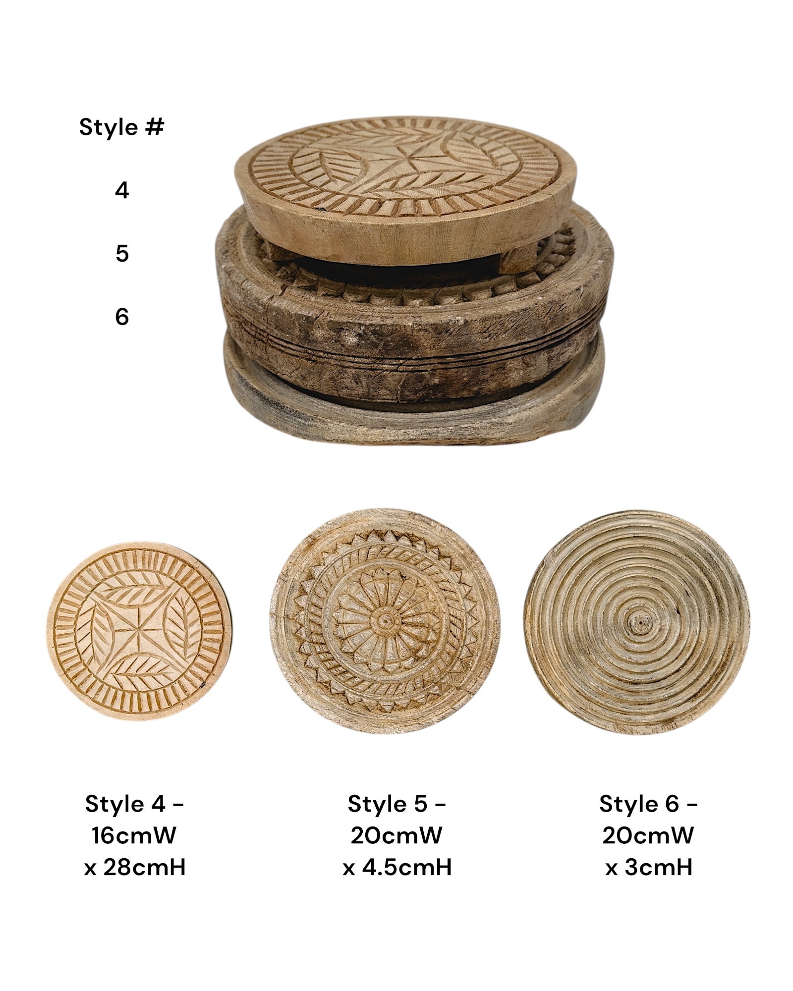 Indian Vintage Chapati Plate - Carved - Wander & Wild Home