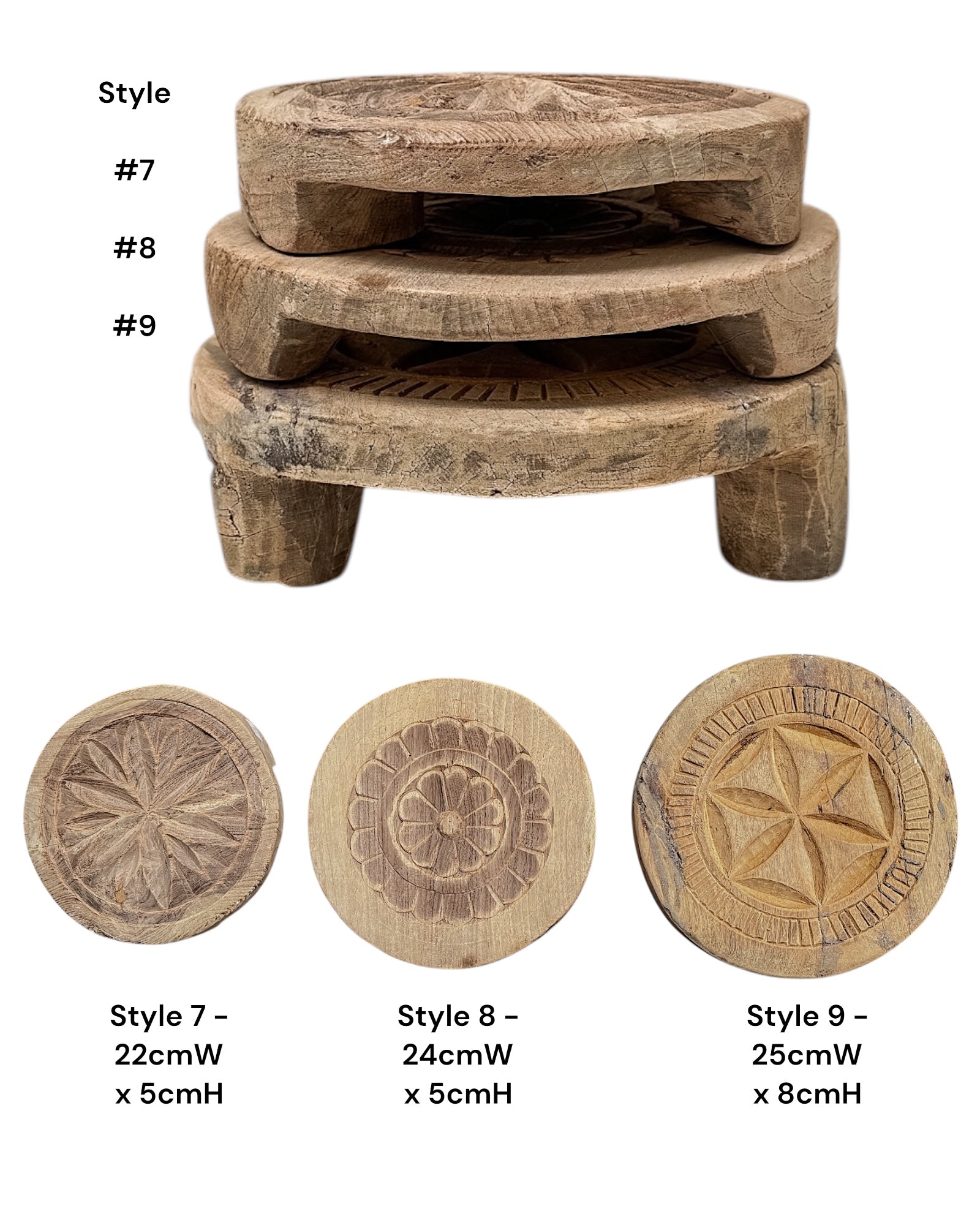 Indian Vintage Chapati Plate - Carved - Wander & Wild Home