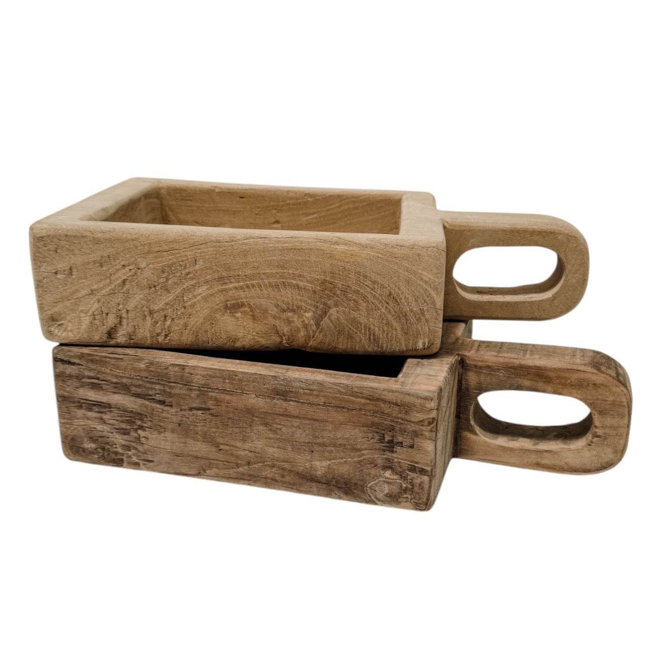 Indian Wooden Handled Display Dish -Rectangle - Wander & Wild Home