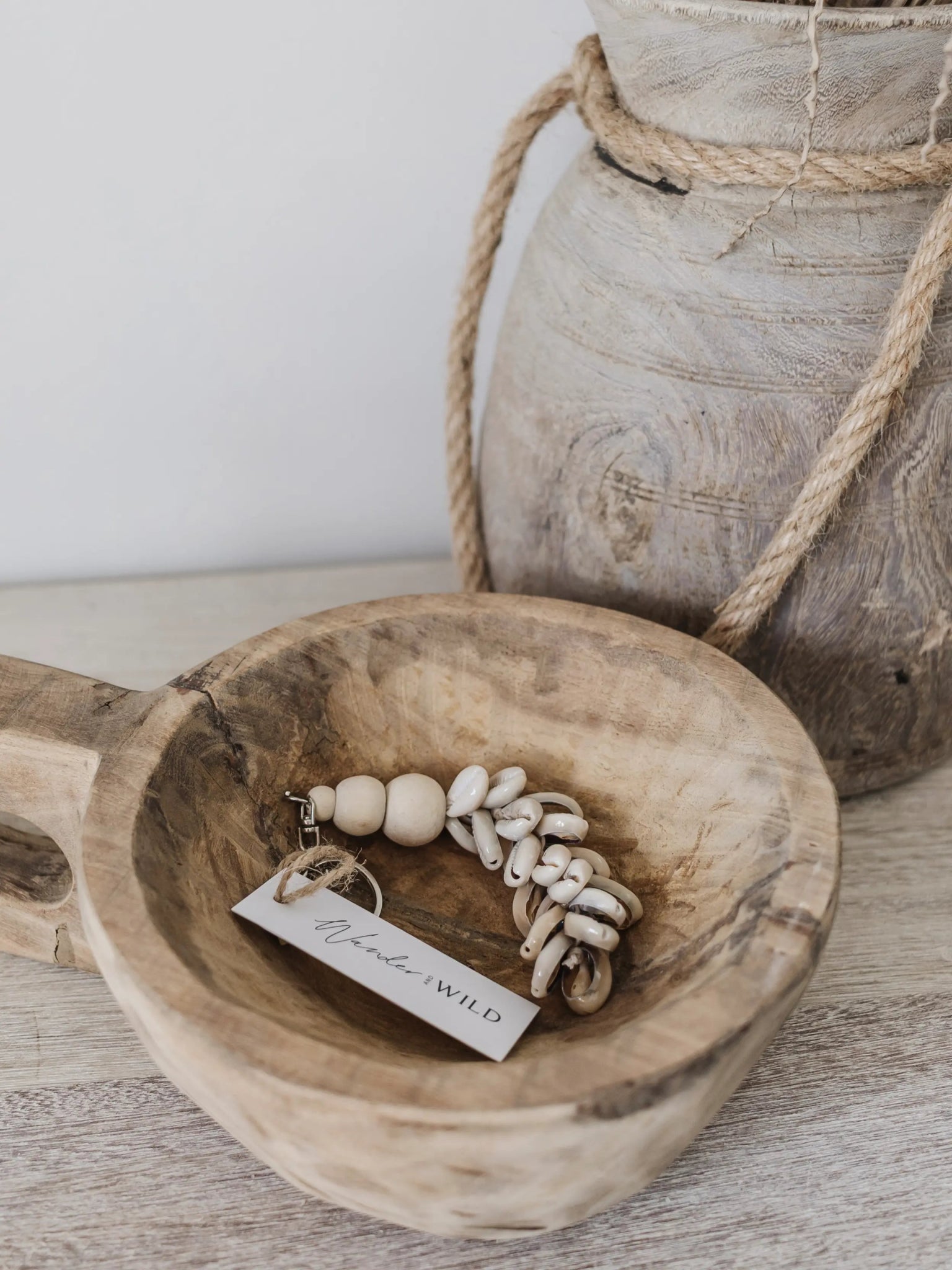 Indian Wooden Handled Display Dish - Round - Wander & Wild Home