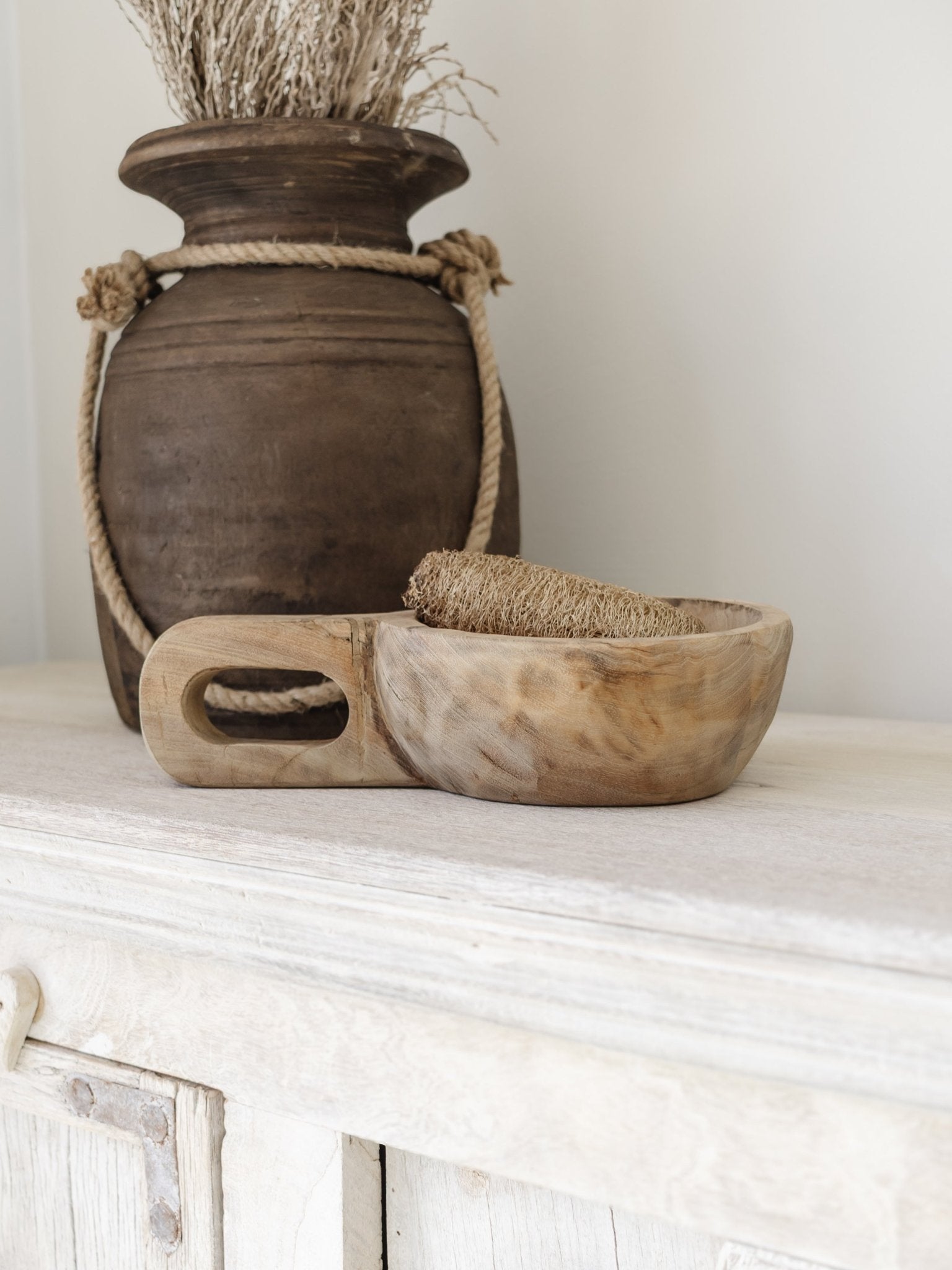 Indian Wooden Handled Display Dish - Round - Wander & Wild Home