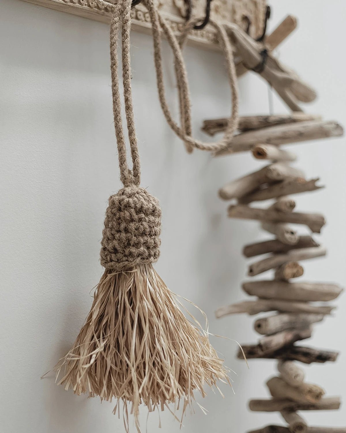 Juno | Raffia & Jute Curtain Tie Tassel - Wander & Wild Home