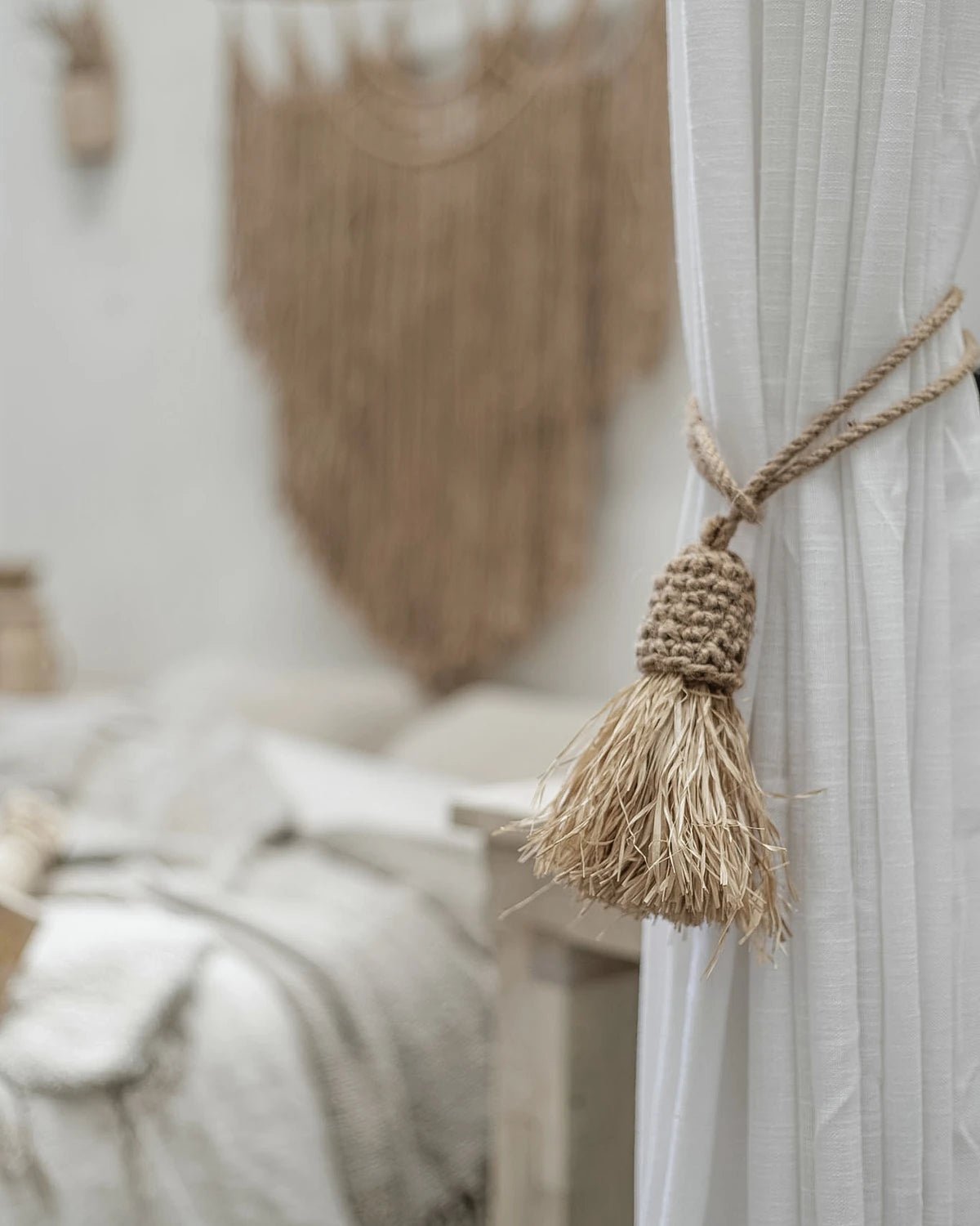 Juno | Raffia & Jute Curtain Tie Tassel - Wander & Wild Home