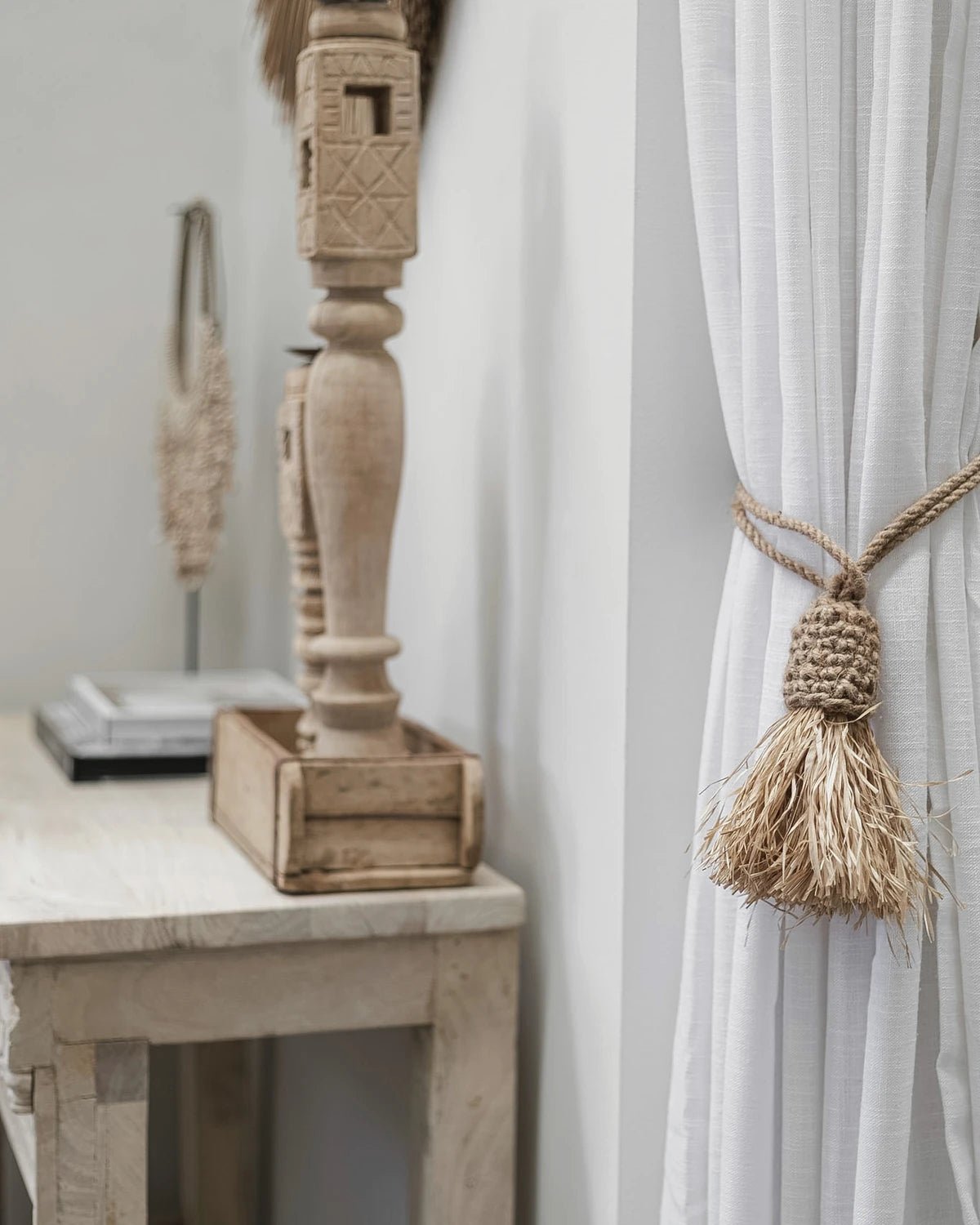 Juno | Raffia & Jute Curtain Tie Tassel - Wander & Wild Home