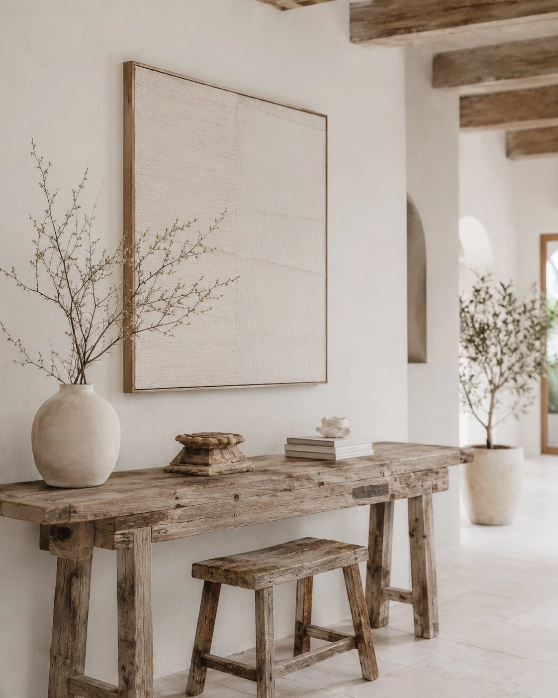 Large Vintage Indian Pillar Base Candle Stand | Full Profile - Wander & Wild Home