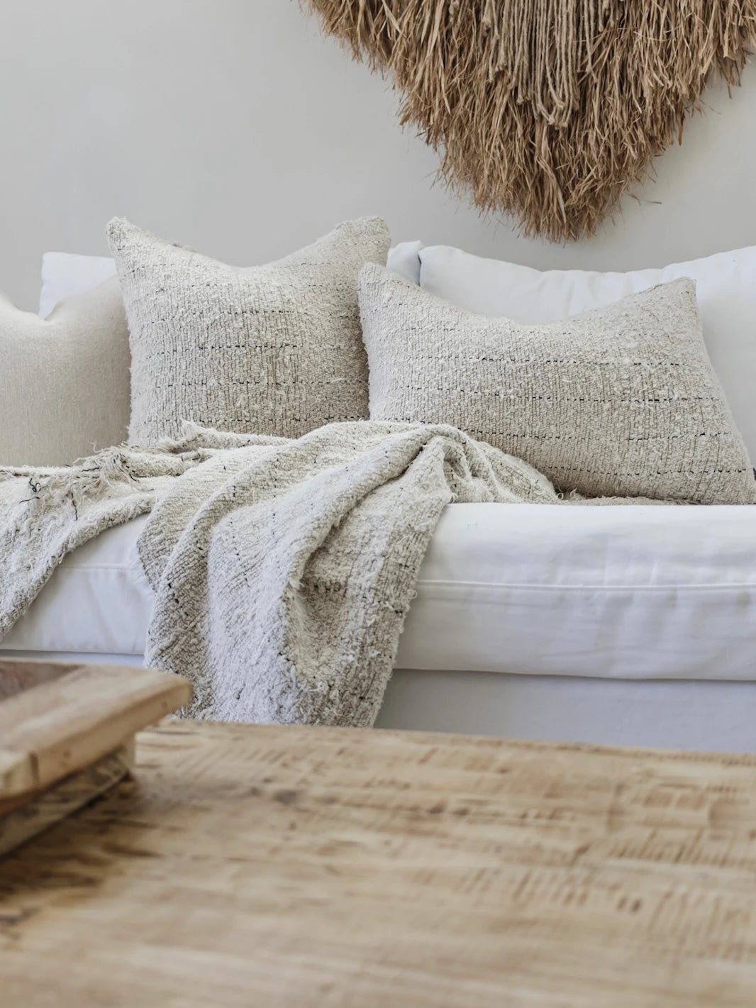 Looma Recycled Linen Cushion - Wander & Wild Home