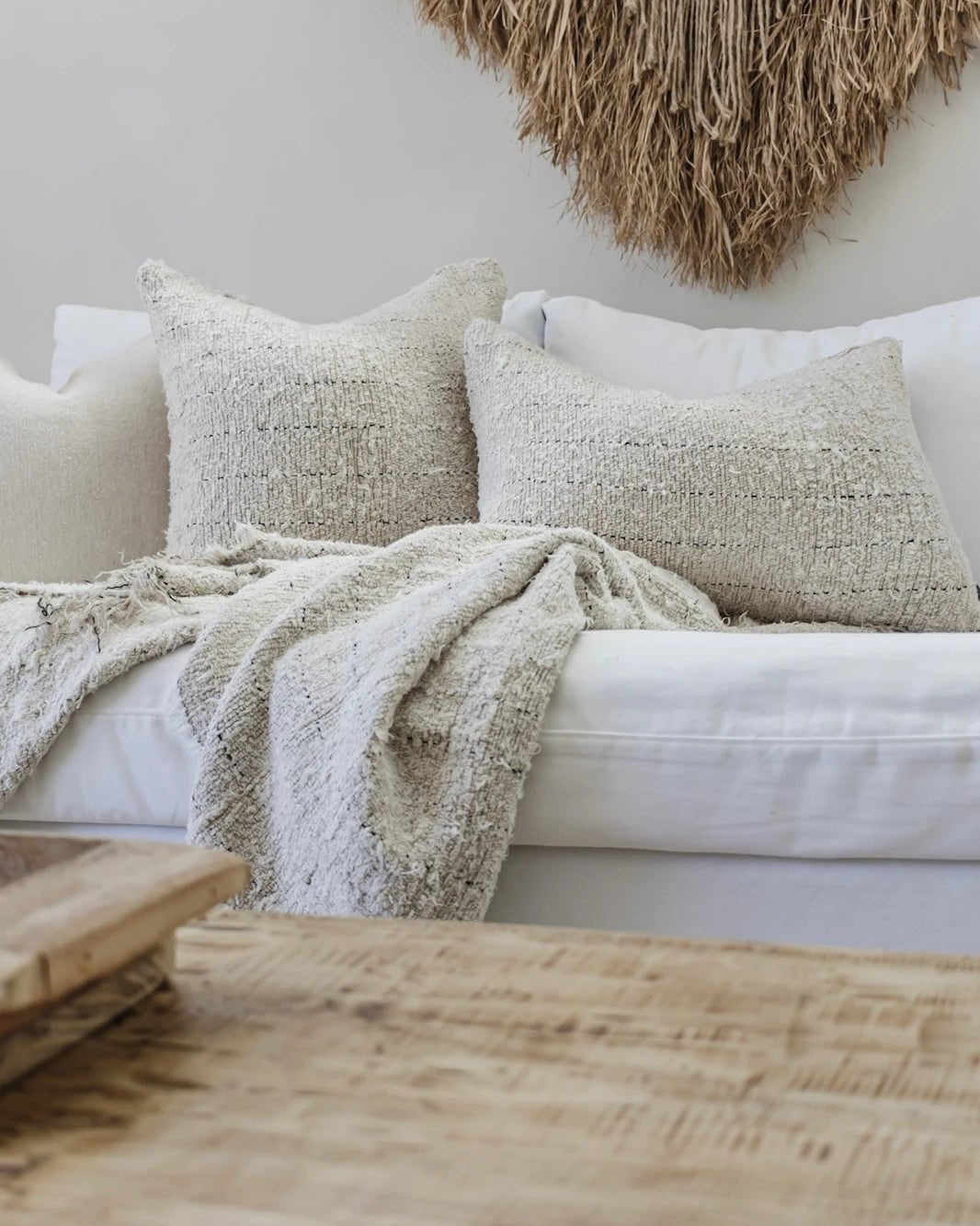 Looma Recycled Linen Cushion - Wander & Wild Home