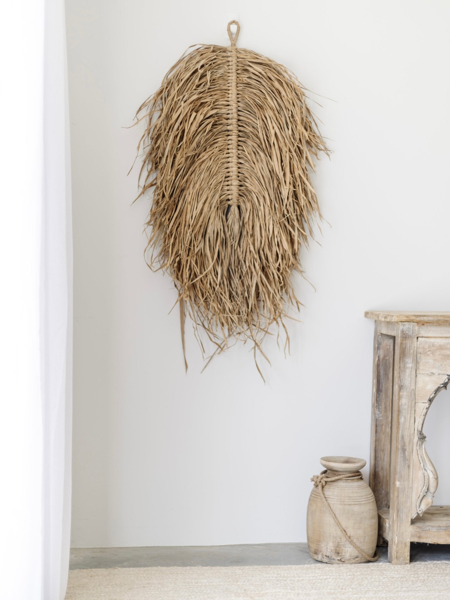 Luma | Raffia Leaf Wall Hanging - Wander & Wild Home