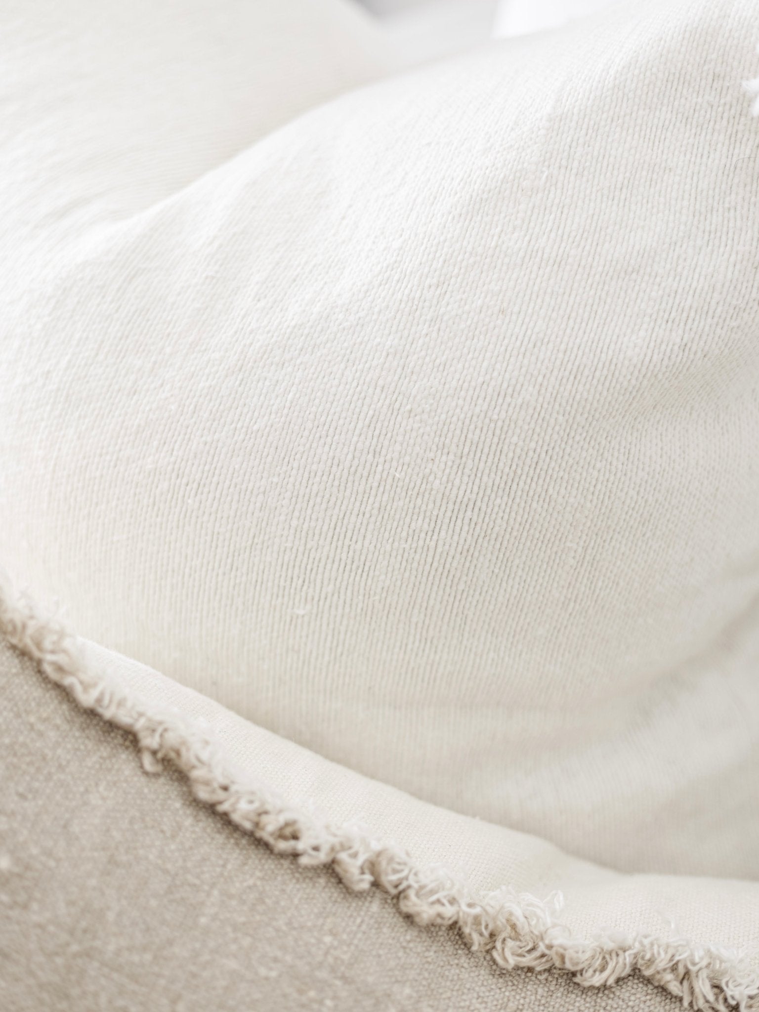 Moroccan Pom Pom Cushion - Soft White - Wander & Wild Home