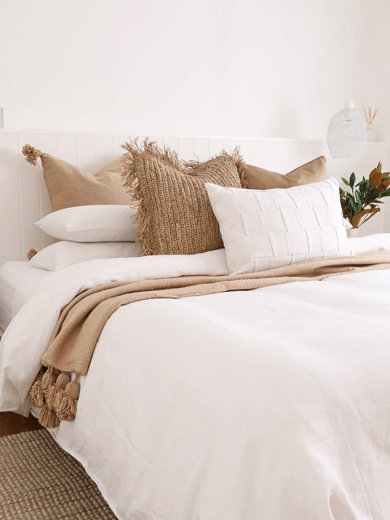 Moroccan Pom Pom Throw Blanket - Caramel - Wander & Wild Home