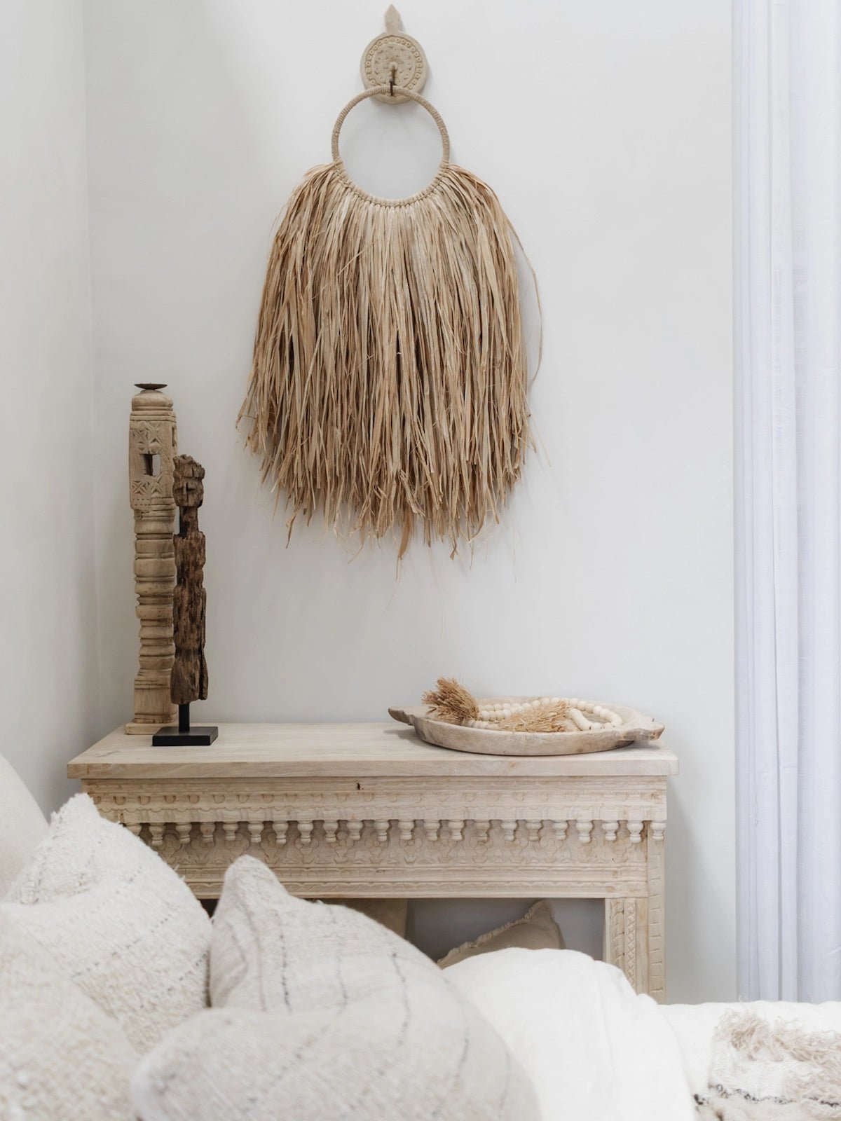 Rhea | Raffia Hooped Wall Hanging - Wander & Wild Home