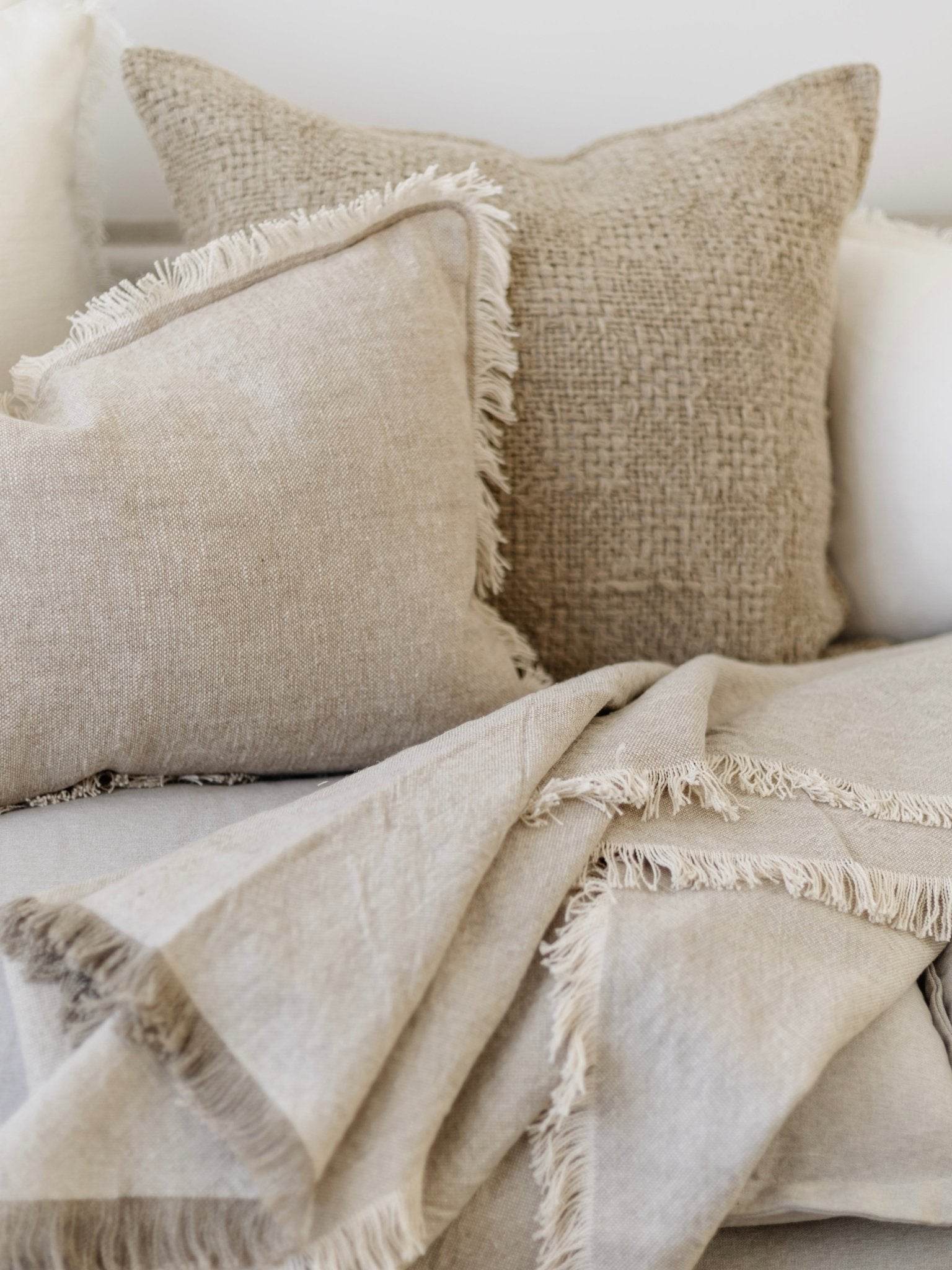 Riva Linen Cushion - Oatmeal/Natural - Wander & Wild Home