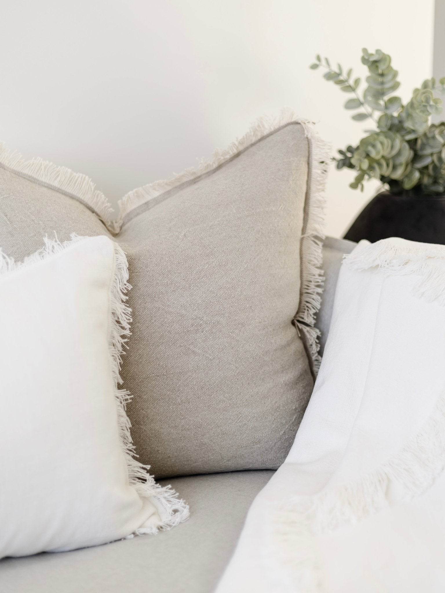 Riva Linen Cushion - Oatmeal/Natural - Wander & Wild Home