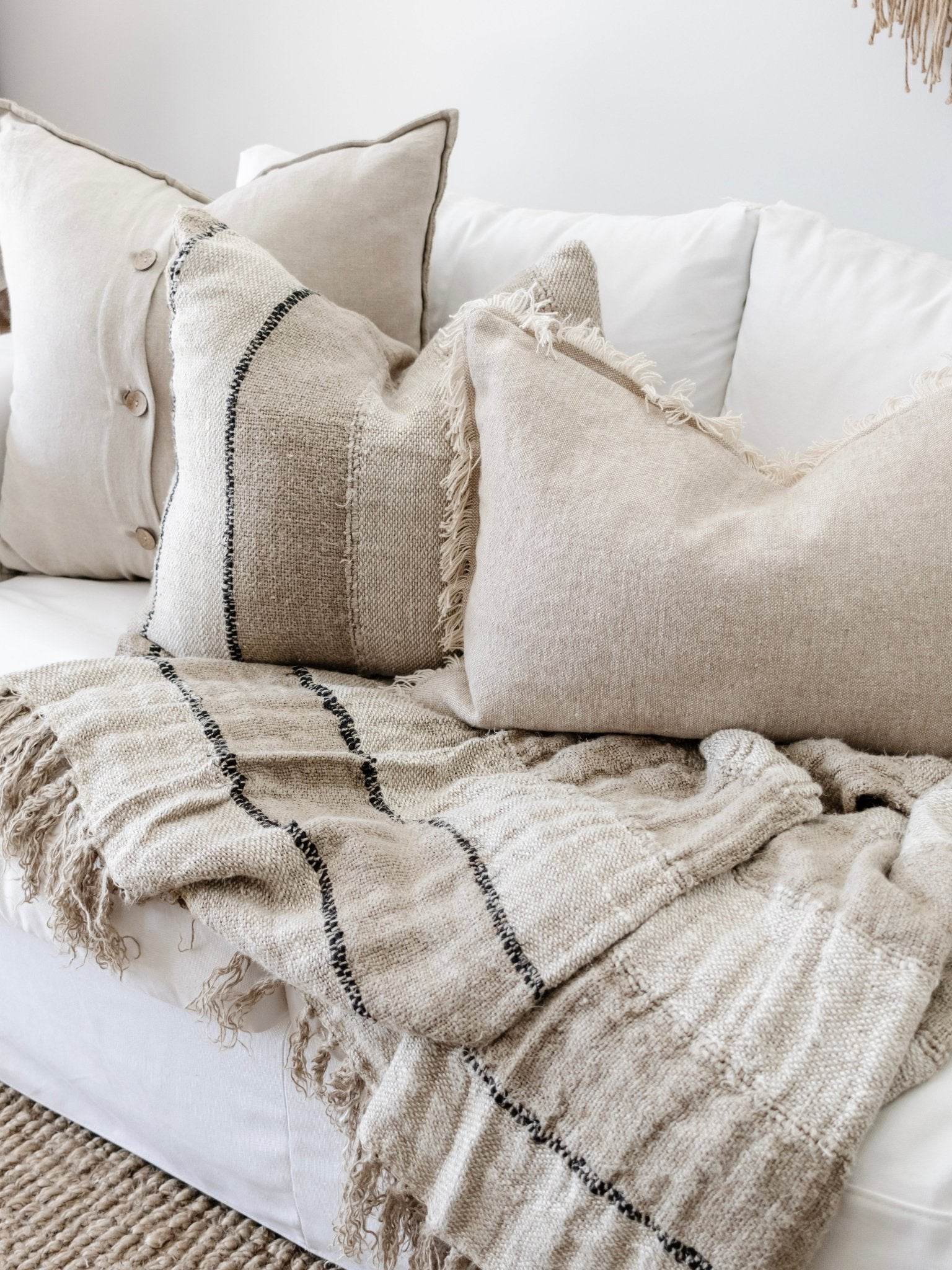 Riva Linen Cushion - Oatmeal/Natural - Wander & Wild Home