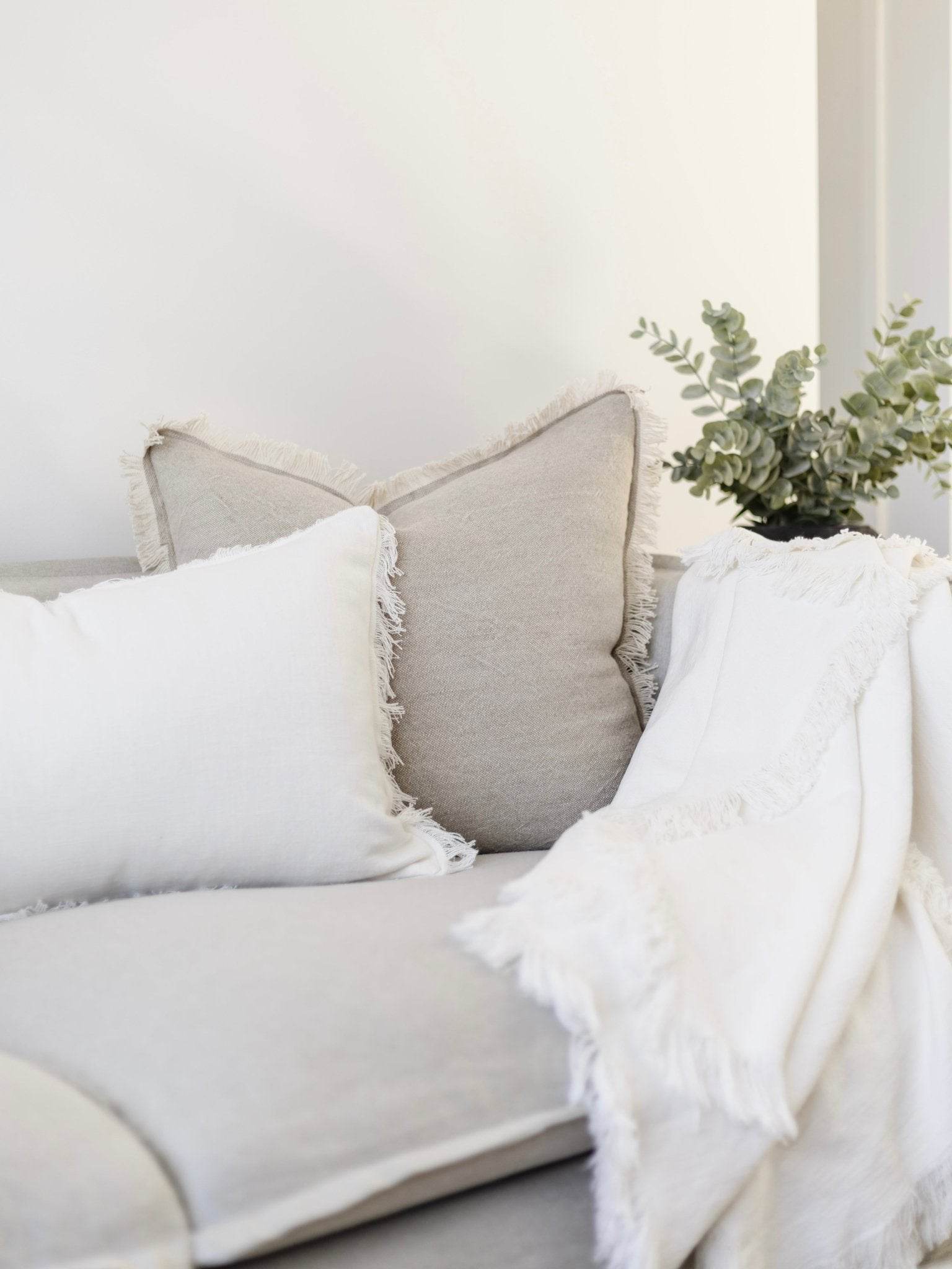 Riva Linen Cushion - Oatmeal/Natural - Wander & Wild Home