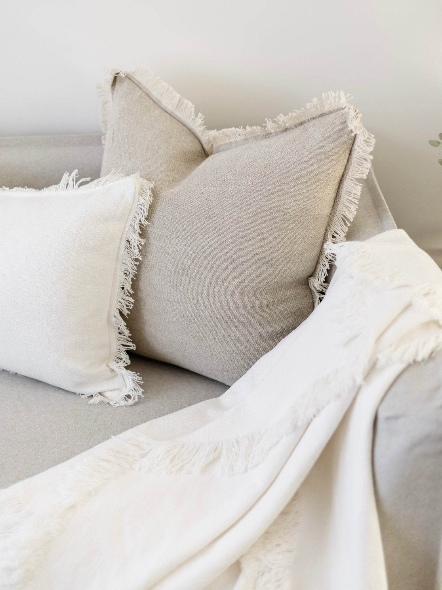 Riva Linen Cushion - Oatmeal/Natural - Wander & Wild Home