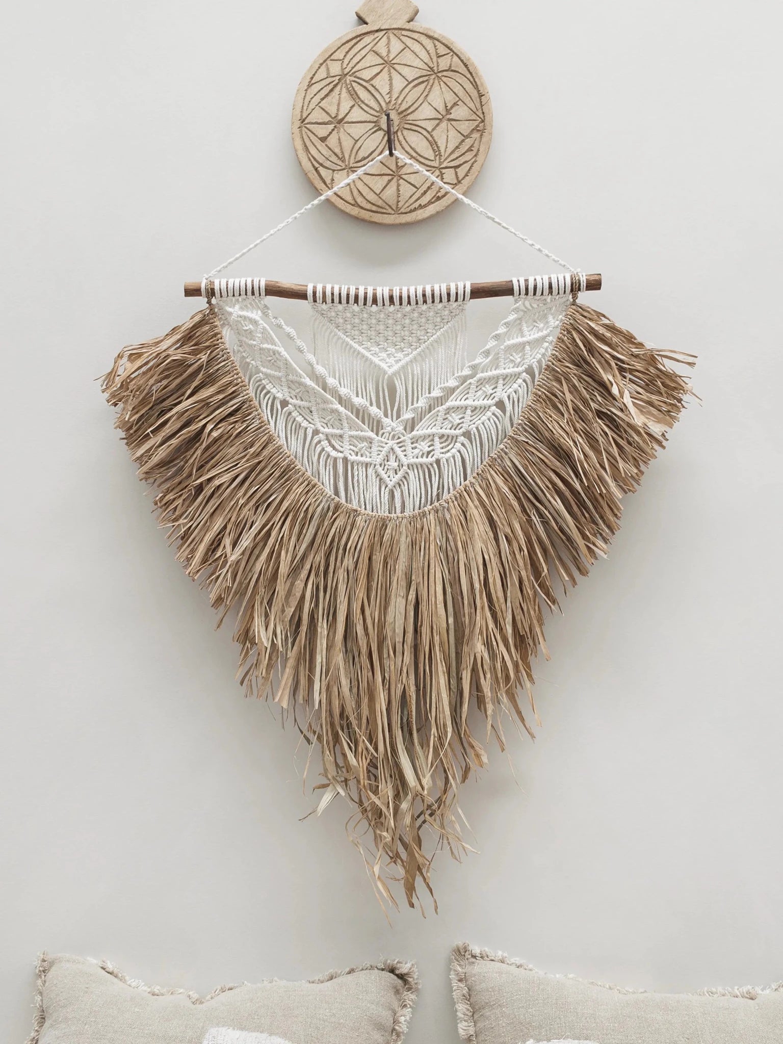 Shilo | Raffia x Macrame Wall Hanging - Wander & Wild Home