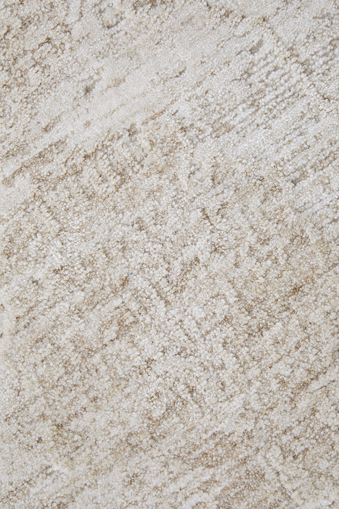 Flora Husk soft cream rug styled view