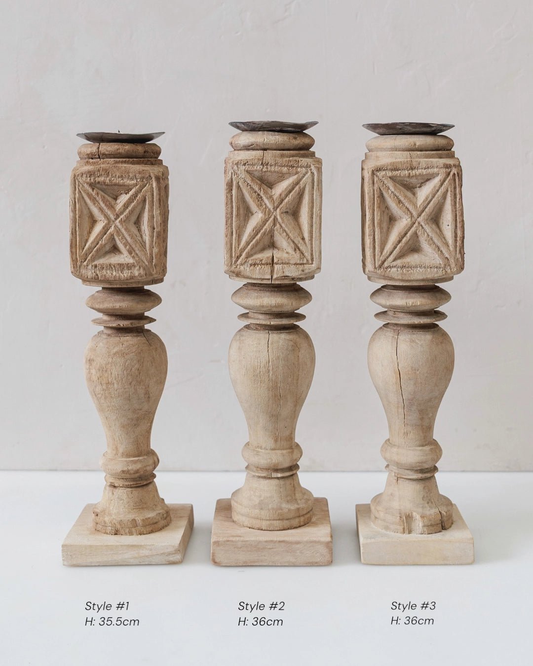 Vintage Indian Carved Candle Stand Pillar - Various - Wander & Wild Home