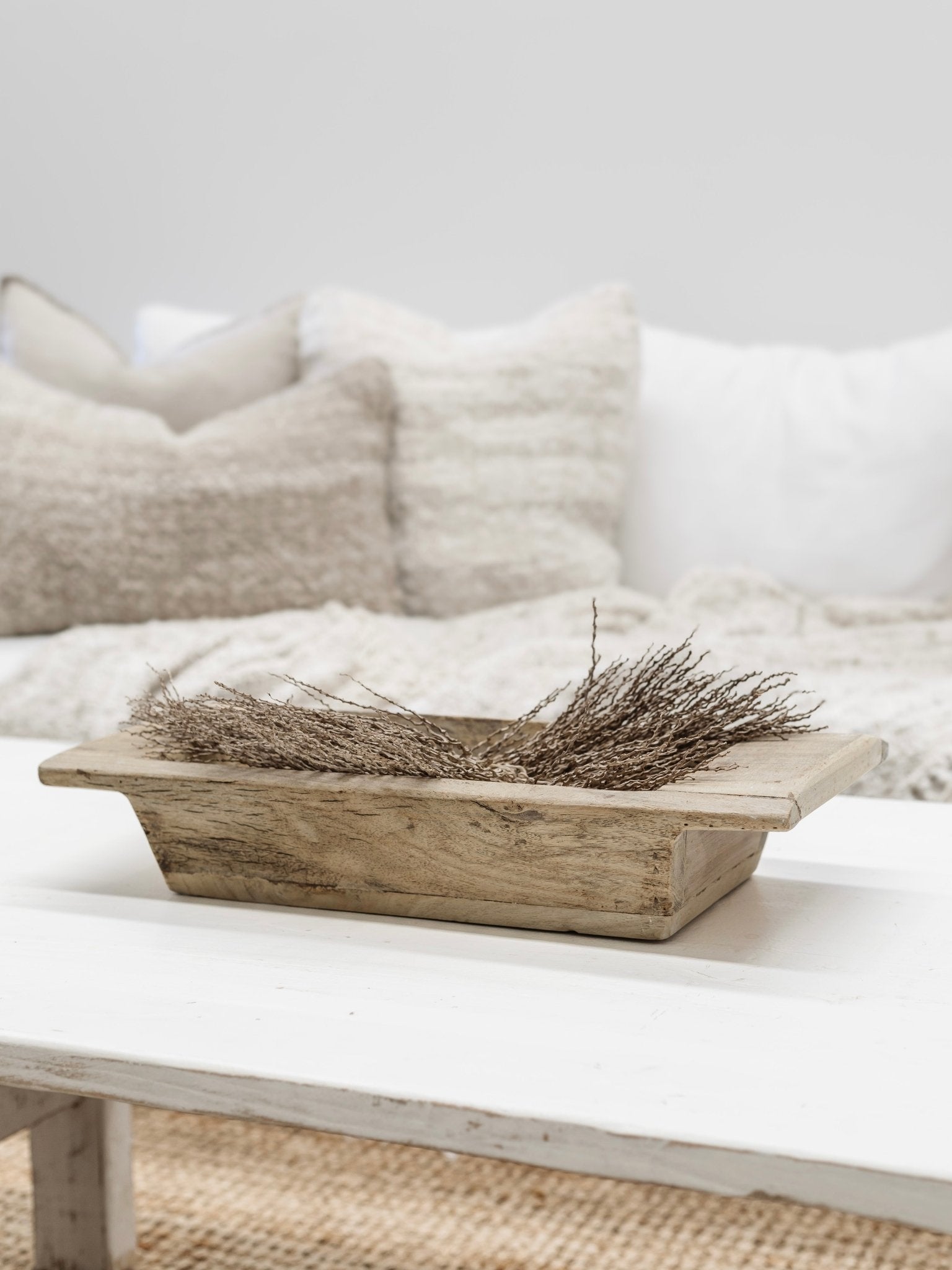 Vintage Indian Khaliya Wooden Tray - Standard - Wander & Wild Home