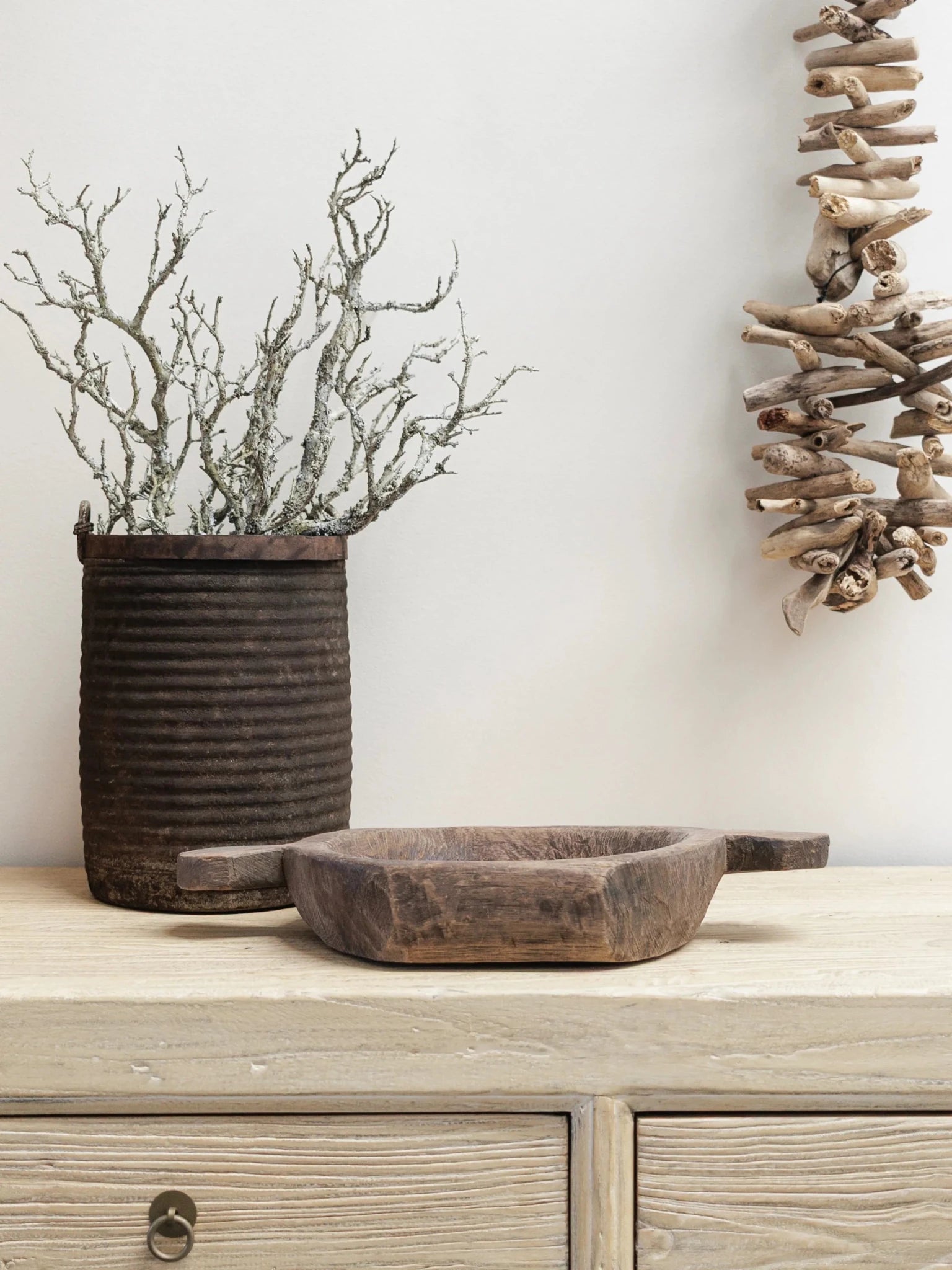 Vintage Indian Village Water Pot | Dark - Wander & Wild Home