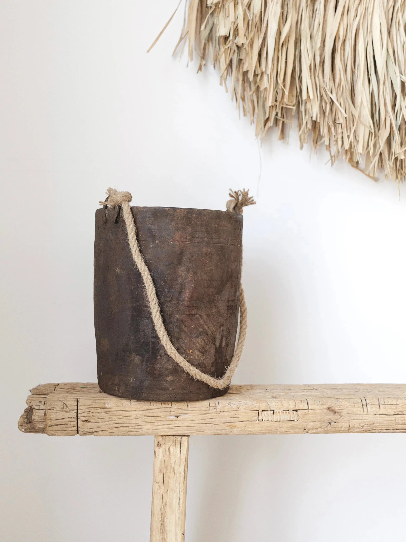 Vintage Indian Village Water Pot | Dark - Wander & Wild Home