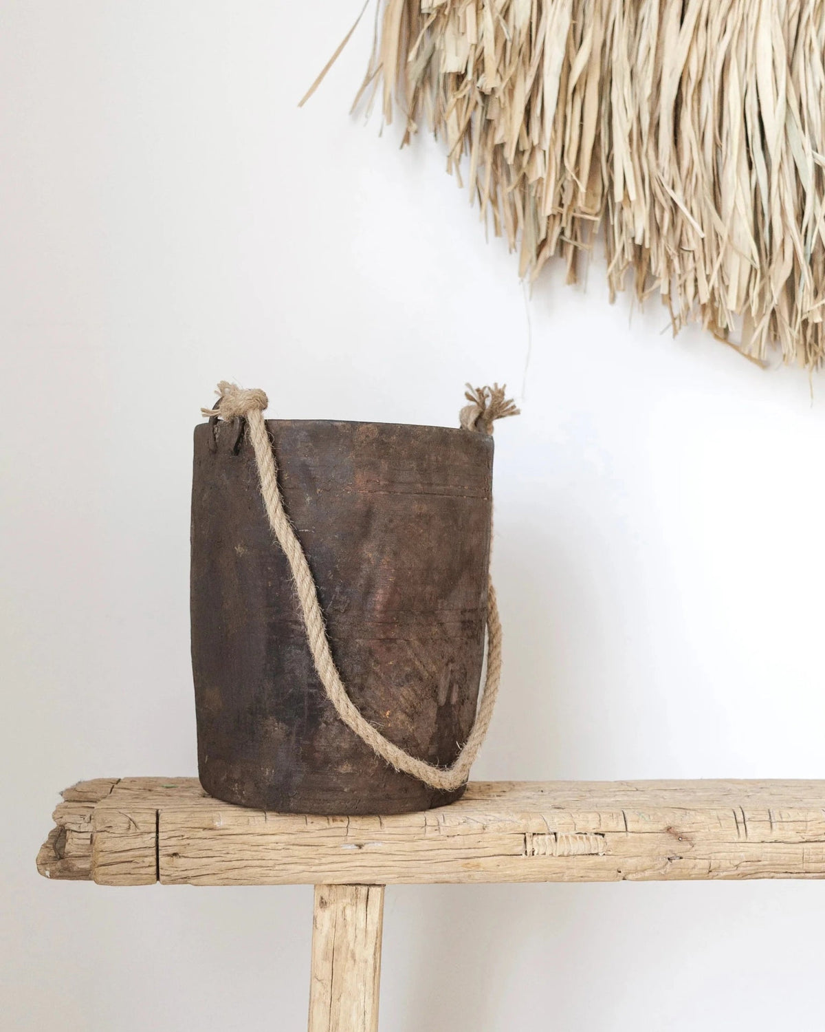 Vintage Indian Village Water Pot | Dark - Wander & Wild Home