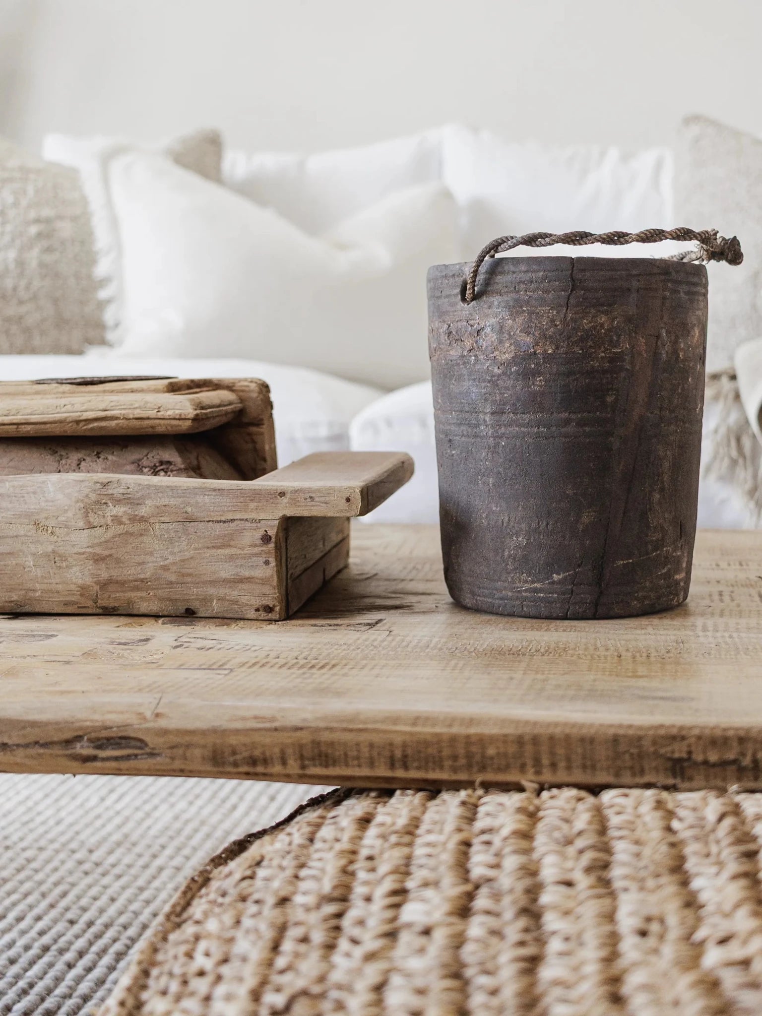 Vintage Indian Village Water Pot | Dark - Wander & Wild Home