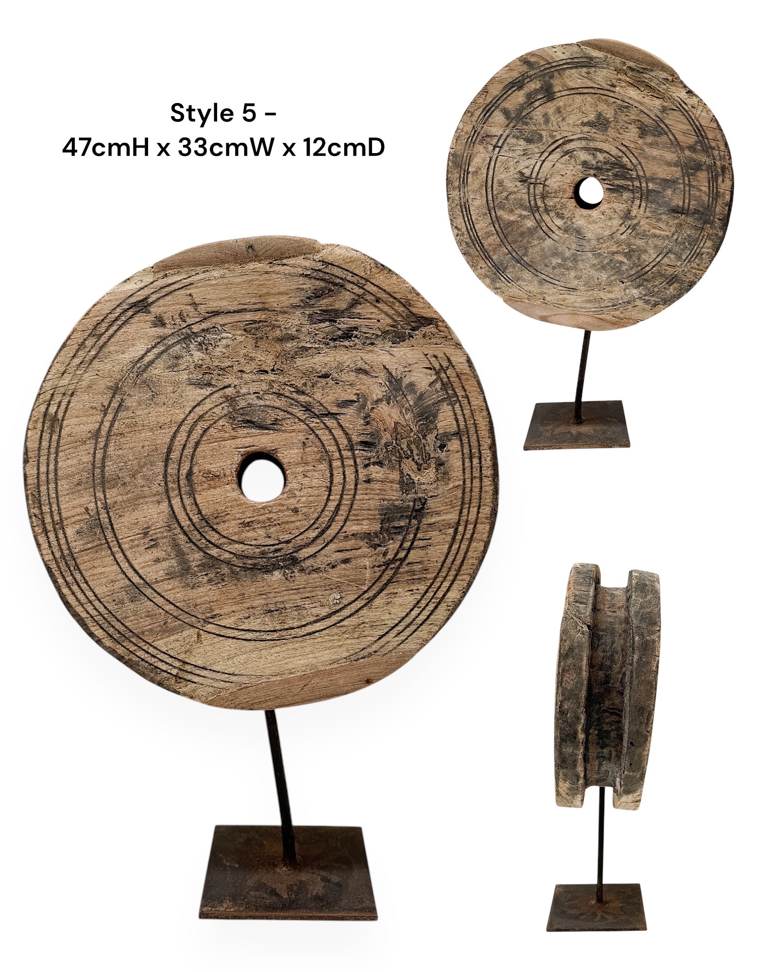 Vintage Indian Wheel on stand - Various - Wander & Wild Home