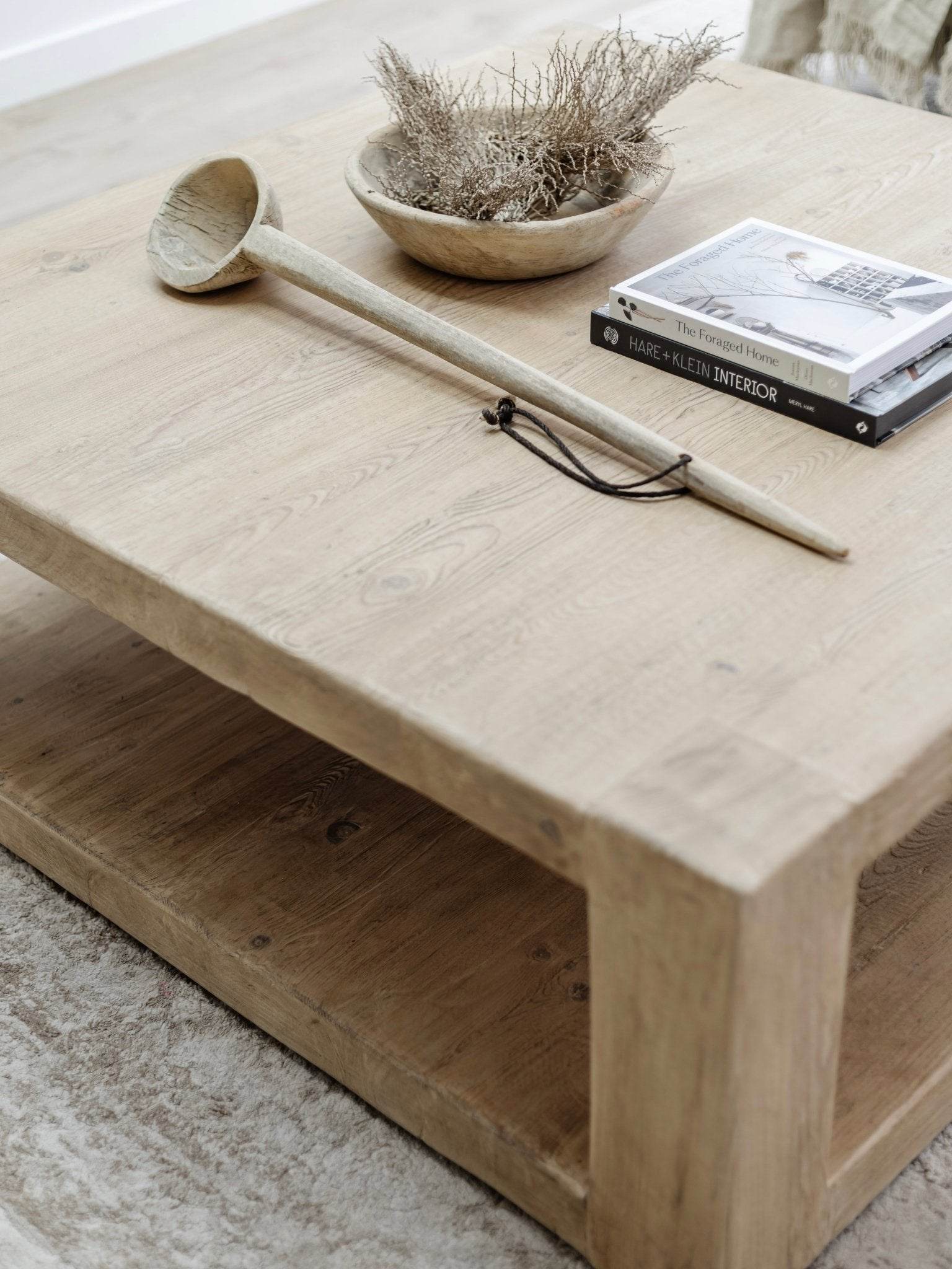 Vintage Indian Wooden Bowl -Bleached - Wander & Wild Home