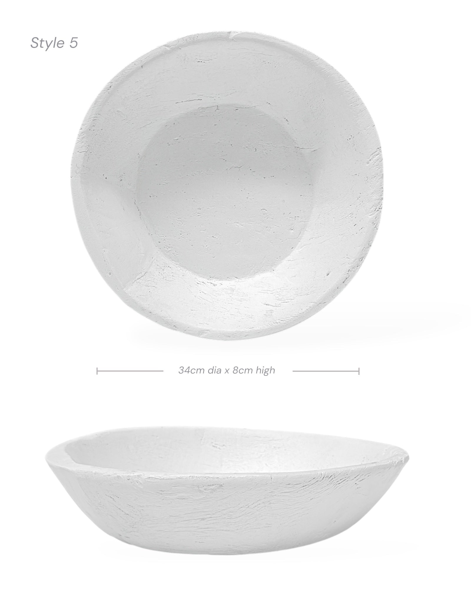 Vintage Indian Wooden Bowl - White - Wander & Wild Home