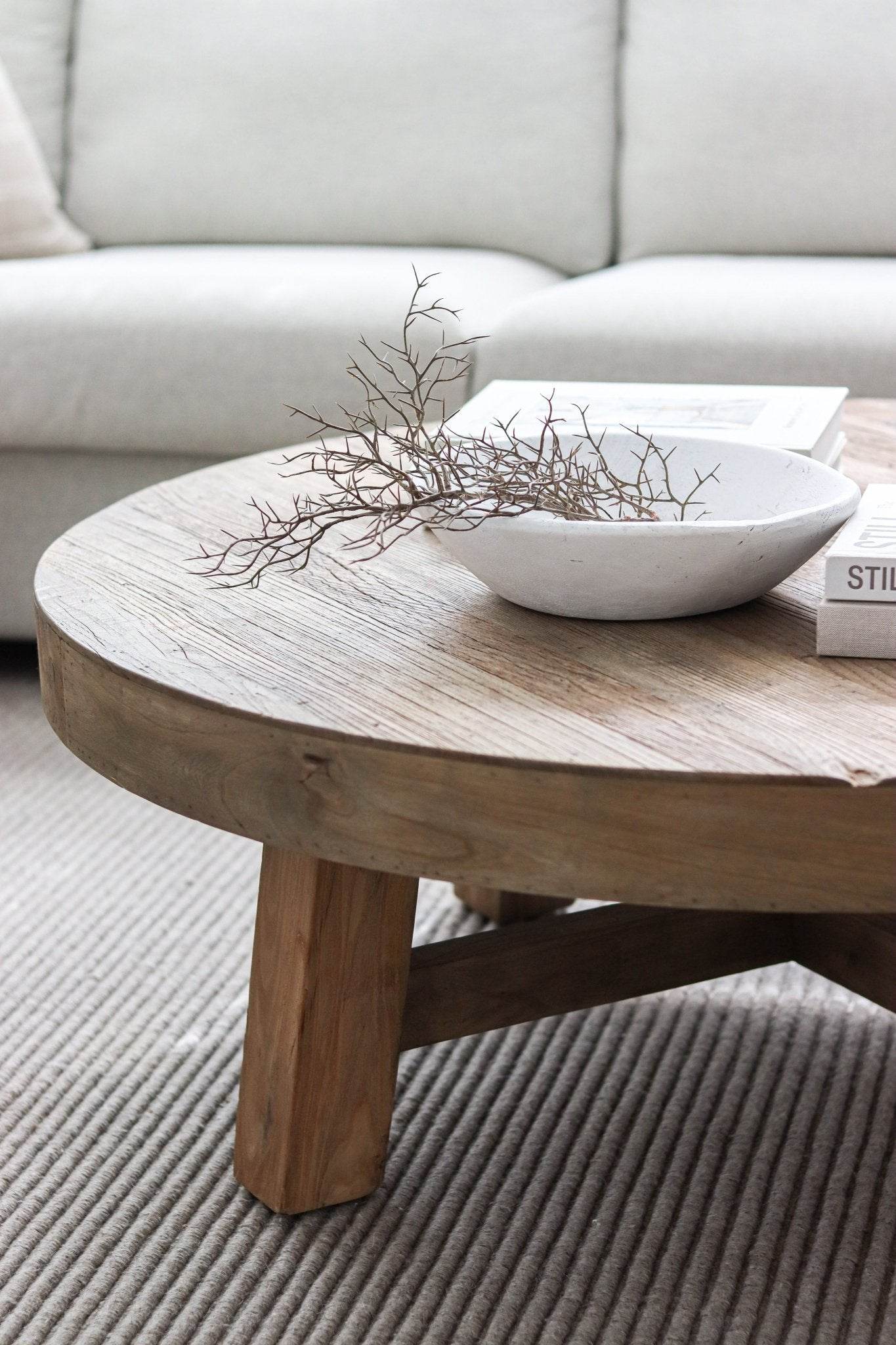 Vintage Indian Wooden Bowl -White - Wander & Wild Home