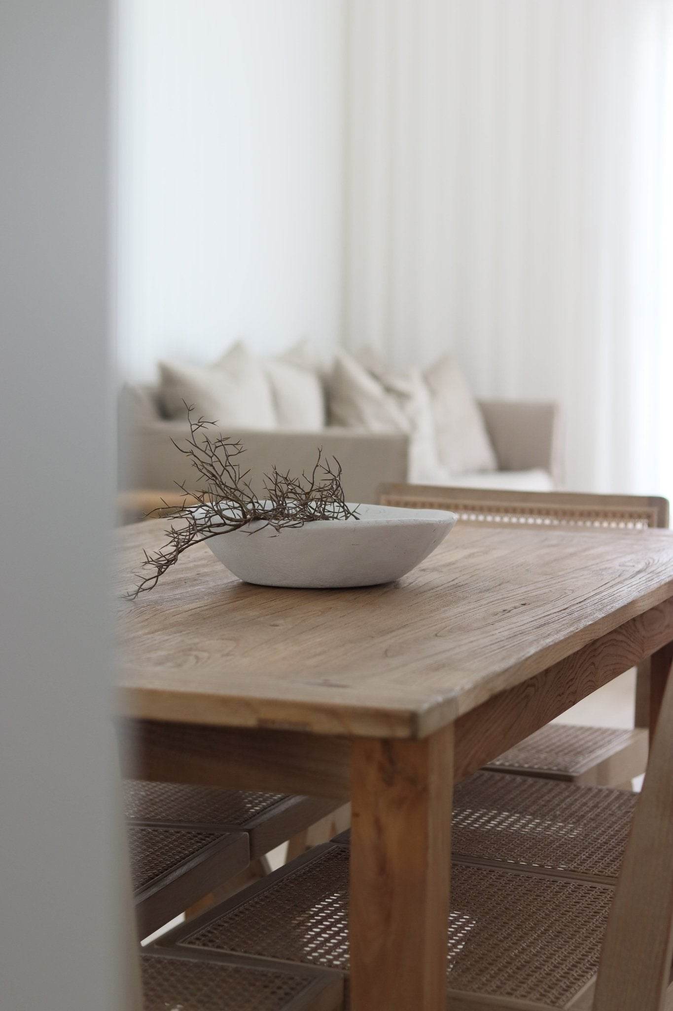 Vintage Indian Wooden Bowl -White - Wander & Wild Home