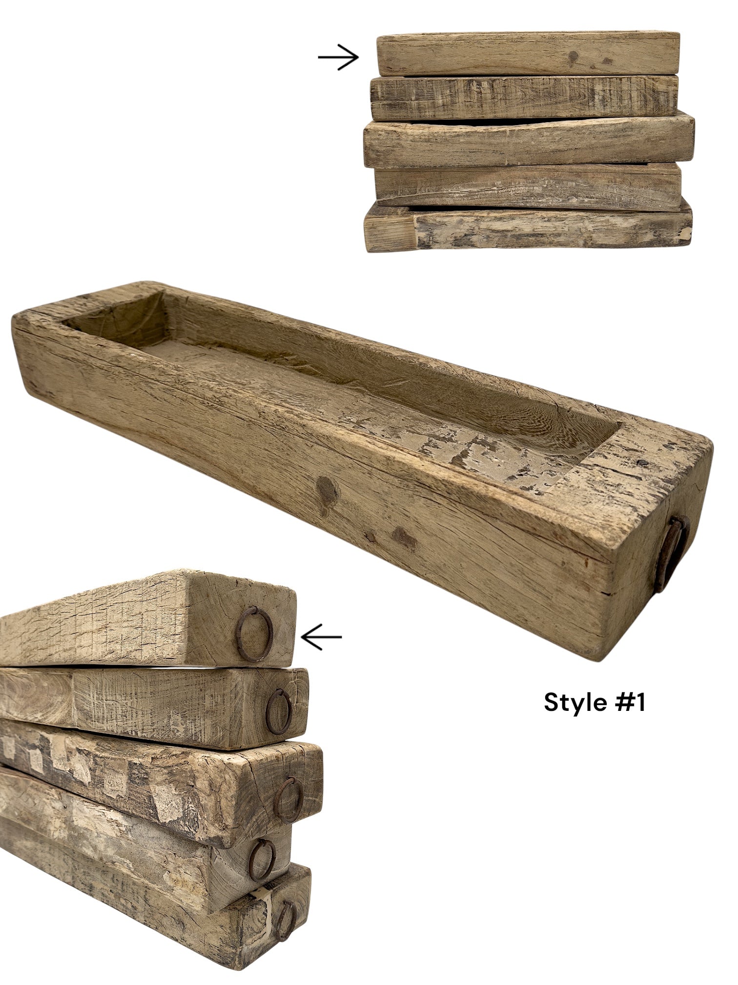 Vintage Indian Wooden Tray - Natural - Wander & Wild Home