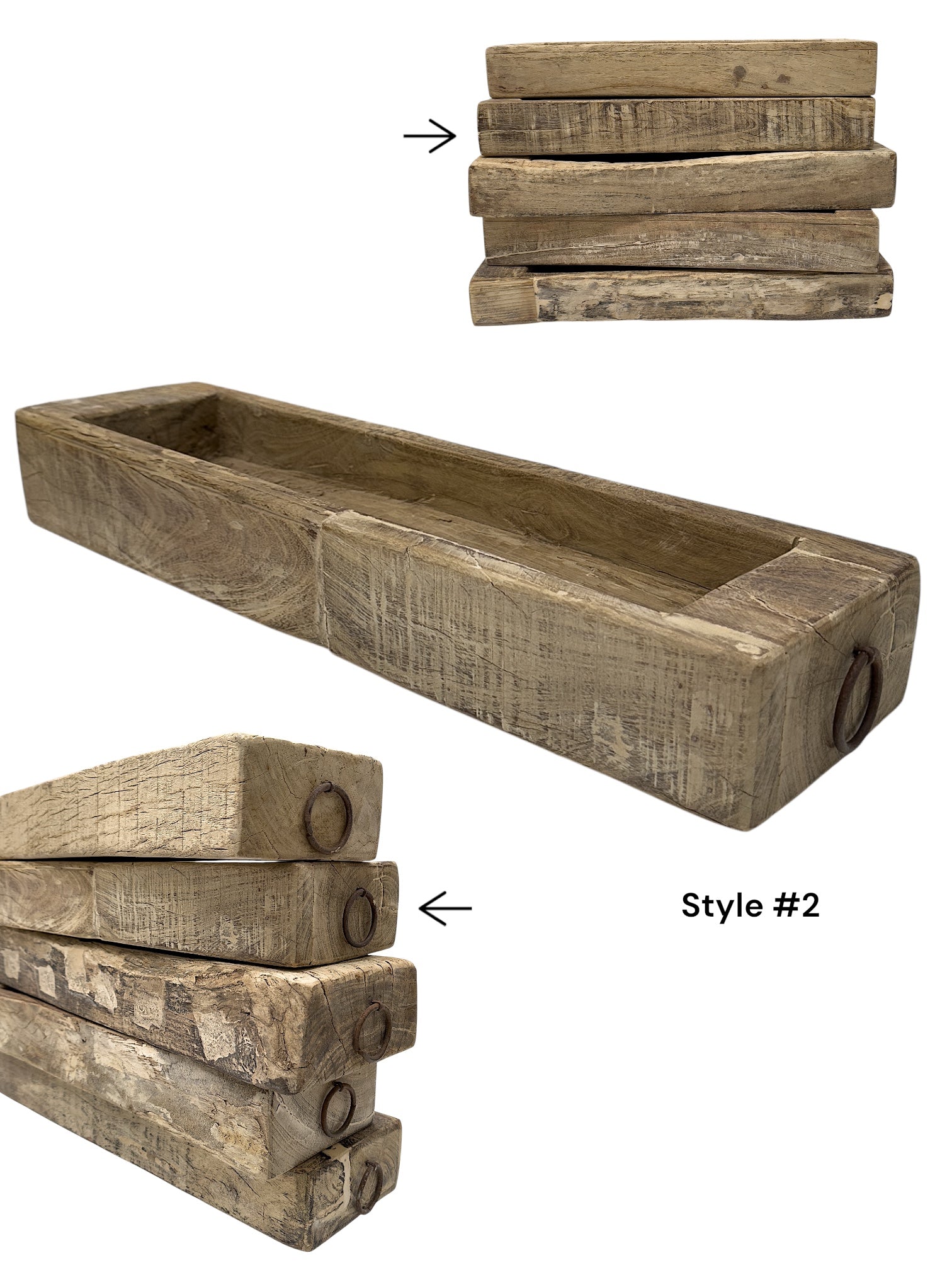 Vintage Indian Wooden Tray - Natural - Wander & Wild Home